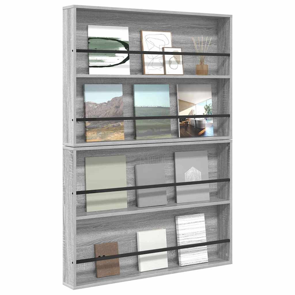 Magasin Rack 2 stk. Grå Sonoma 100 x 12 x 70 cm Konstrueret træ