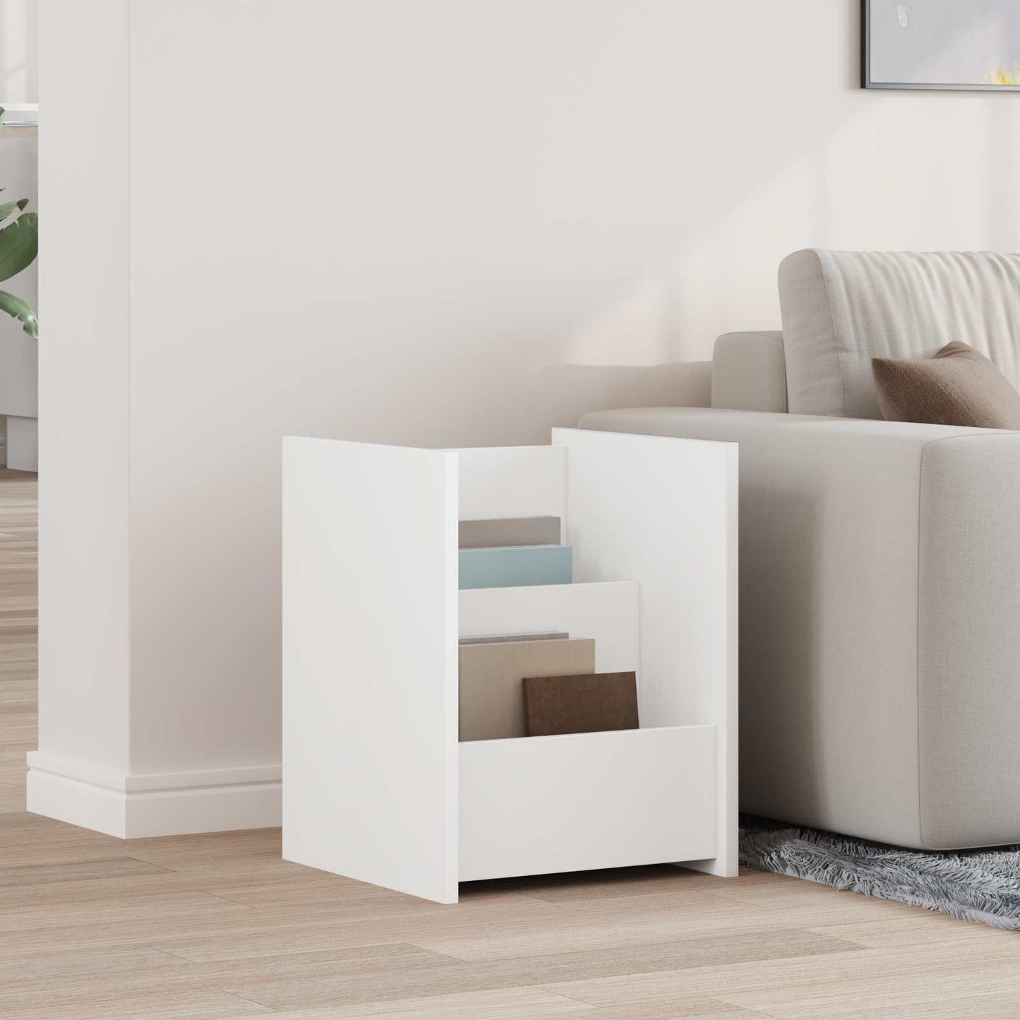 Magasin Rack med hylde Hvid 35 x 35 x 45 cm Konstrueret træ