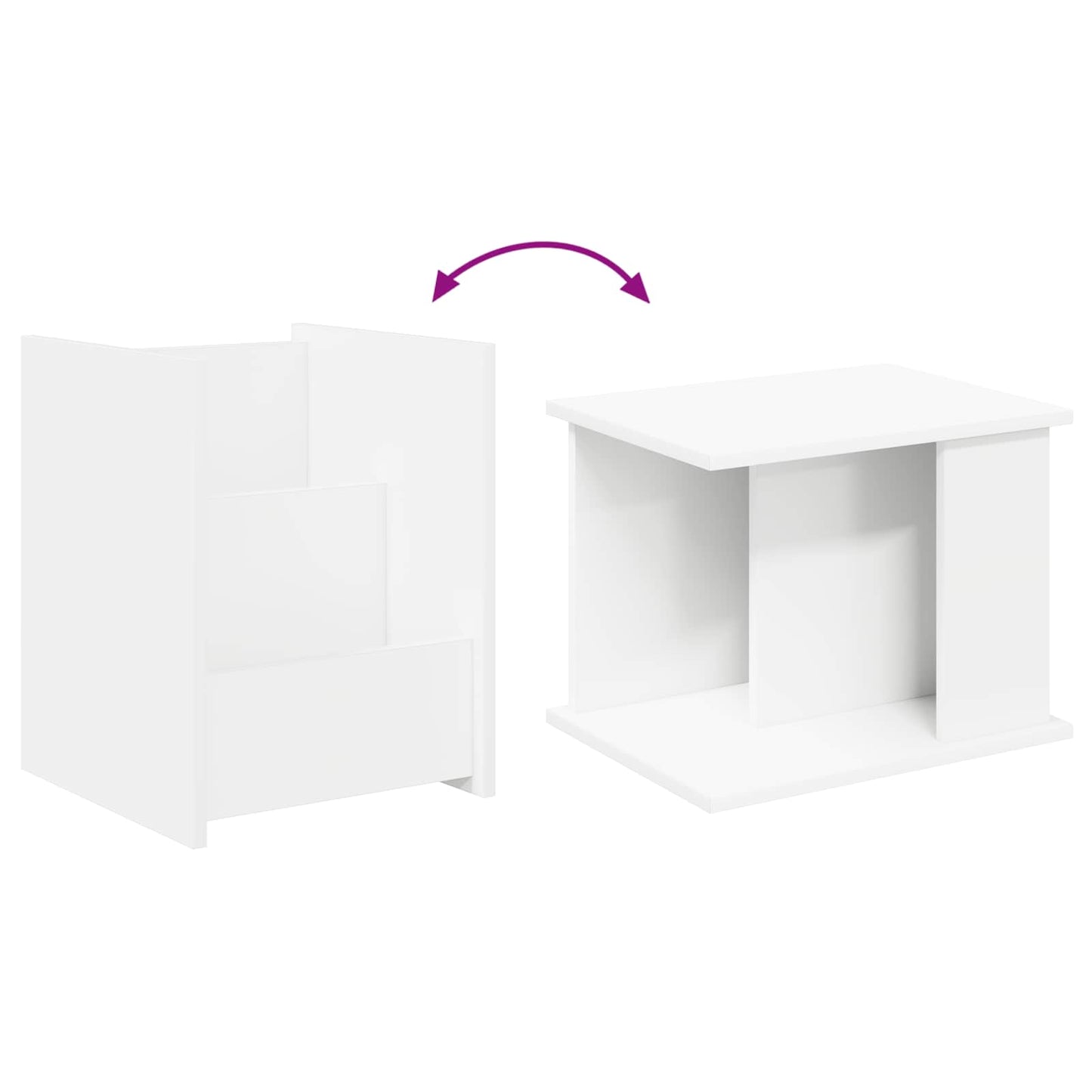 Magasin Rack med hylde Hvid 35 x 35 x 45 cm Konstrueret træ