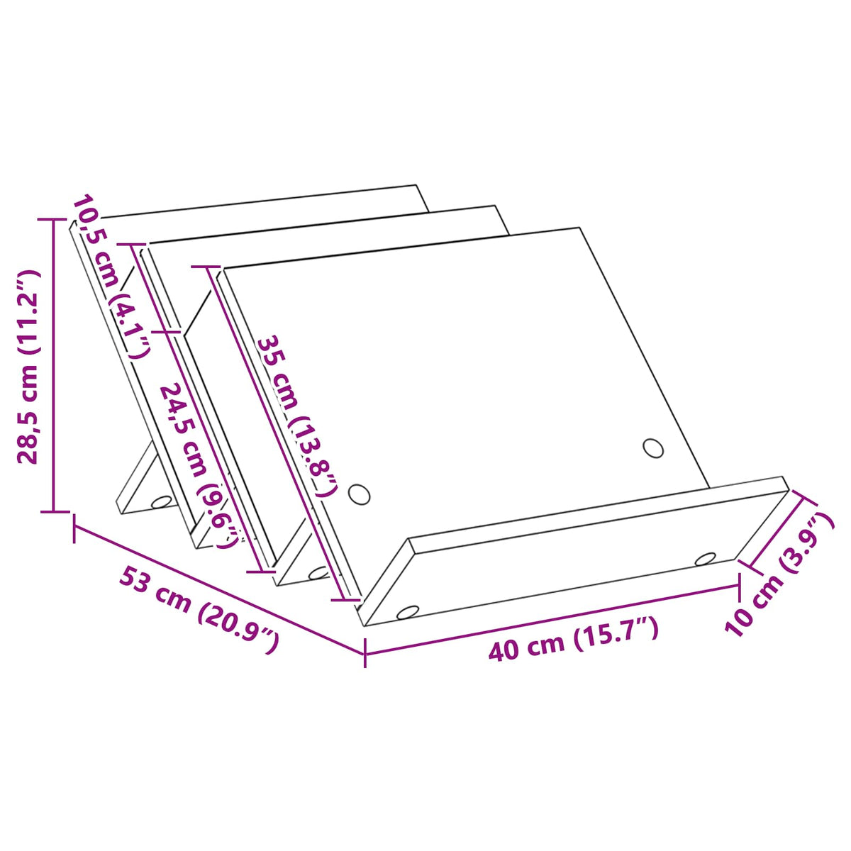 Magasin Rack Sonoma eg 53 x 40 x 28,5 cm Konstrueret træ