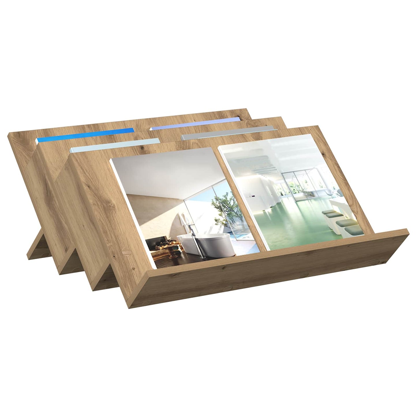 Magasin Rack Artisan Egetræ 65 x 53 x 28,5 cm Konstrueret træ