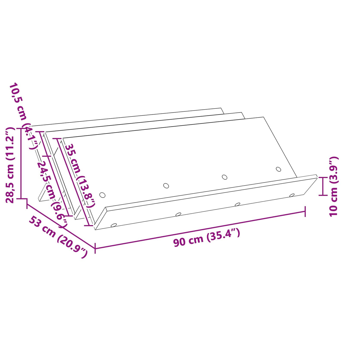 Magasin Rack Sort eg 90 x 53 x 28,5 cm Konstrueret træ
