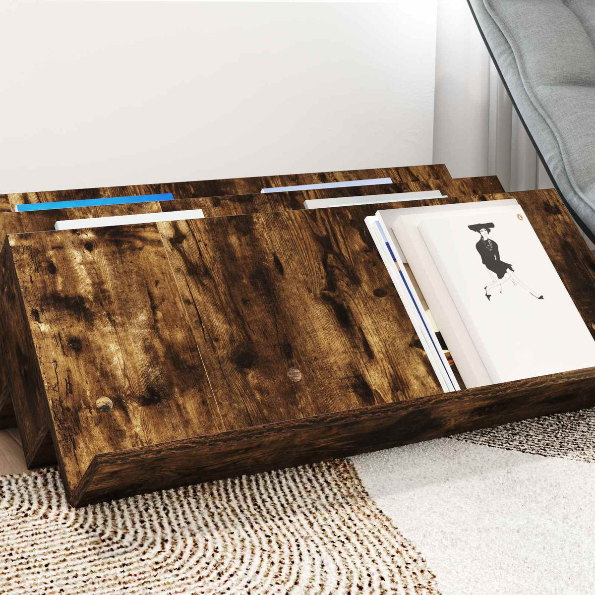 Magasin Rack Røget eg 90 x 53 x 28,5 cm Konstrueret træ