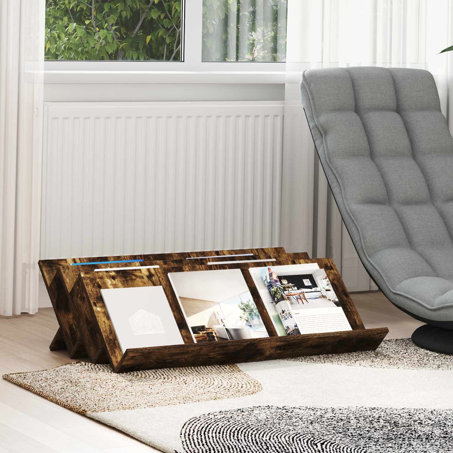 Magasin Rack Røget eg 90 x 53 x 28,5 cm Konstrueret træ