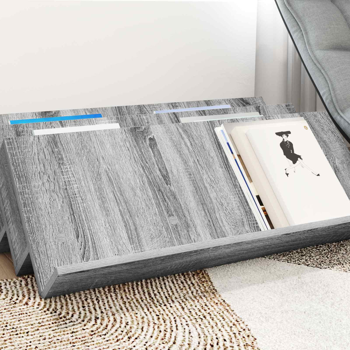 Magasin Rack Grå Sonoma 90 x 53 x 28,5 cm Konstrueret træ