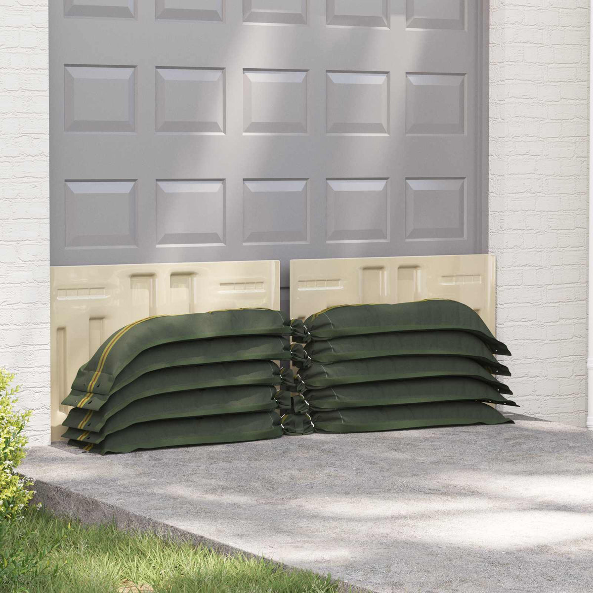 Sandsække 50 stk. Mørkegrøn 120 x 27 cm HDPE