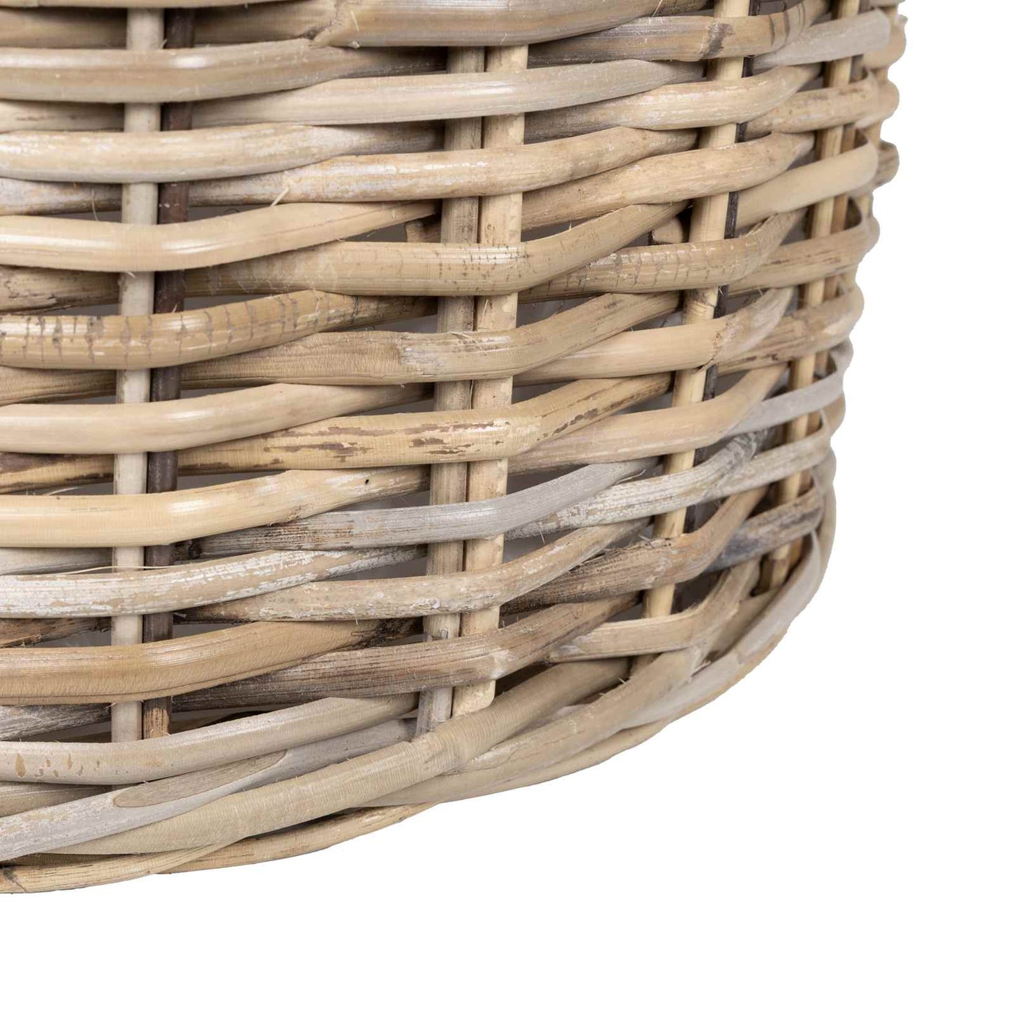 Plantekurv med opbevaring GENDT 2 stk. Naturlig grå Kubu rattan