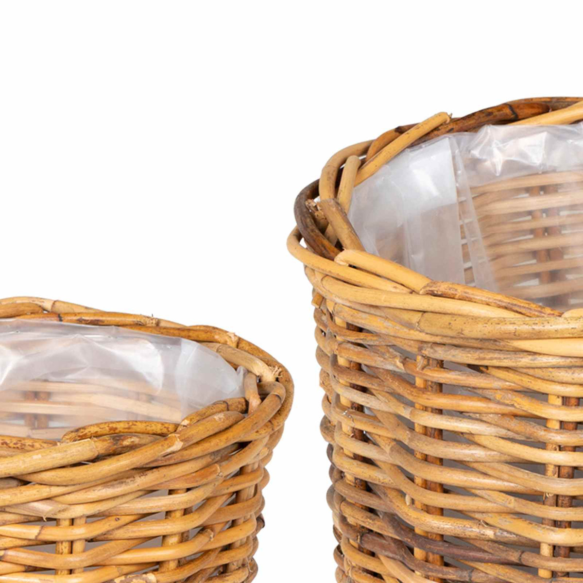 Plantekurv GENDT 2 stk. Naturlig Brun Kubu rattan