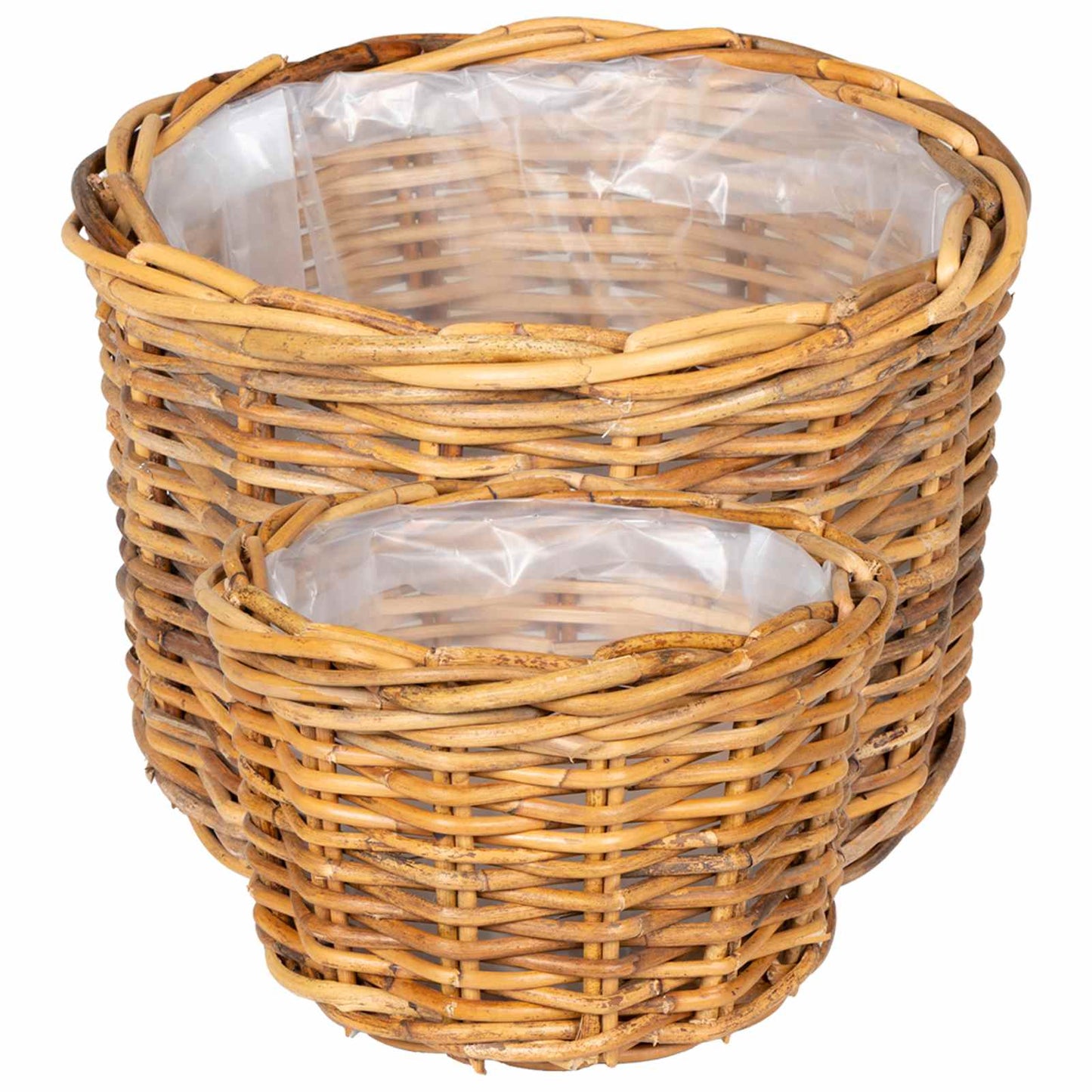 Plantekurv GENDT 2 stk. Naturlig Brun Kubu rattan