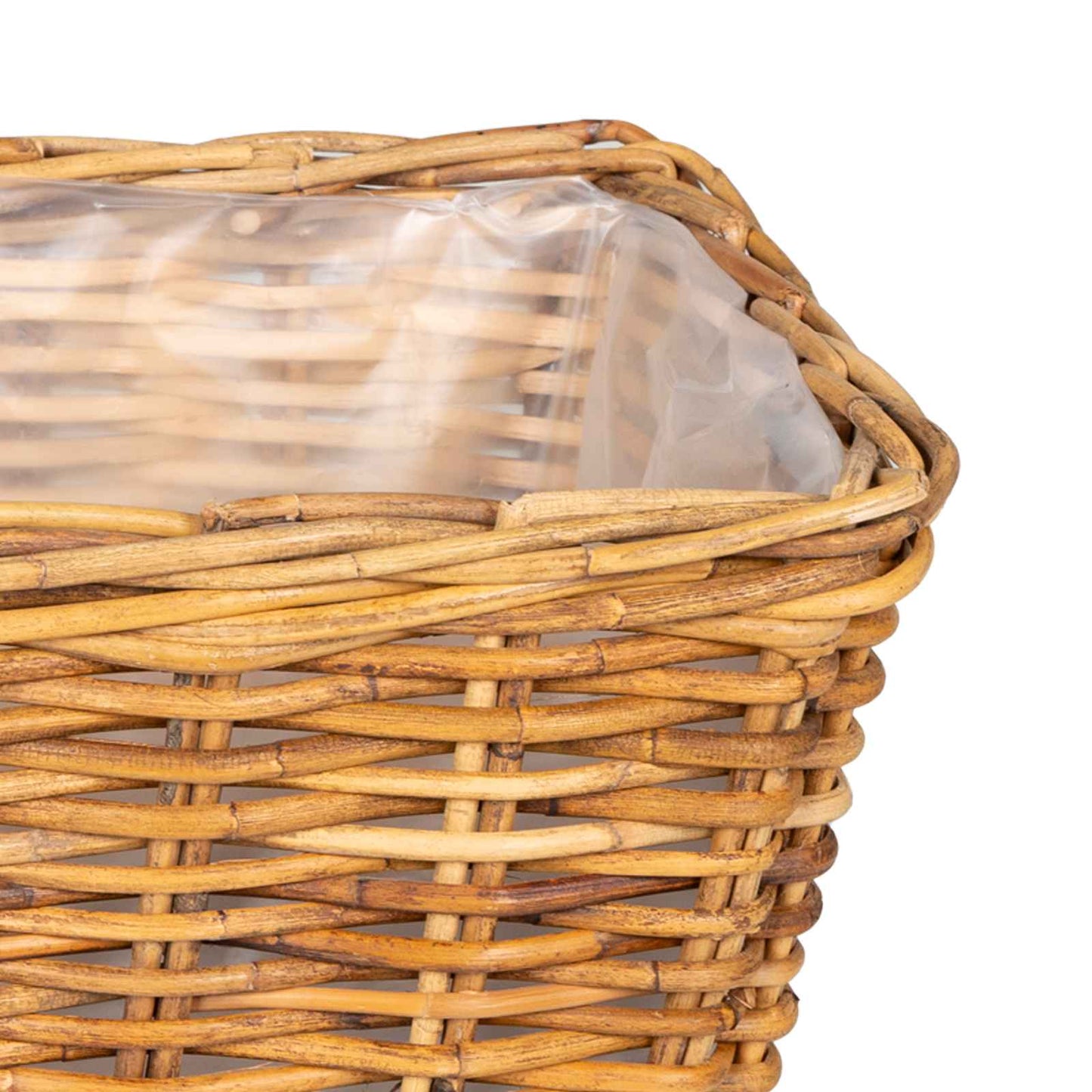 Planter Kurv GENDT 3 stk. Naturlig Brun Kubu rattan