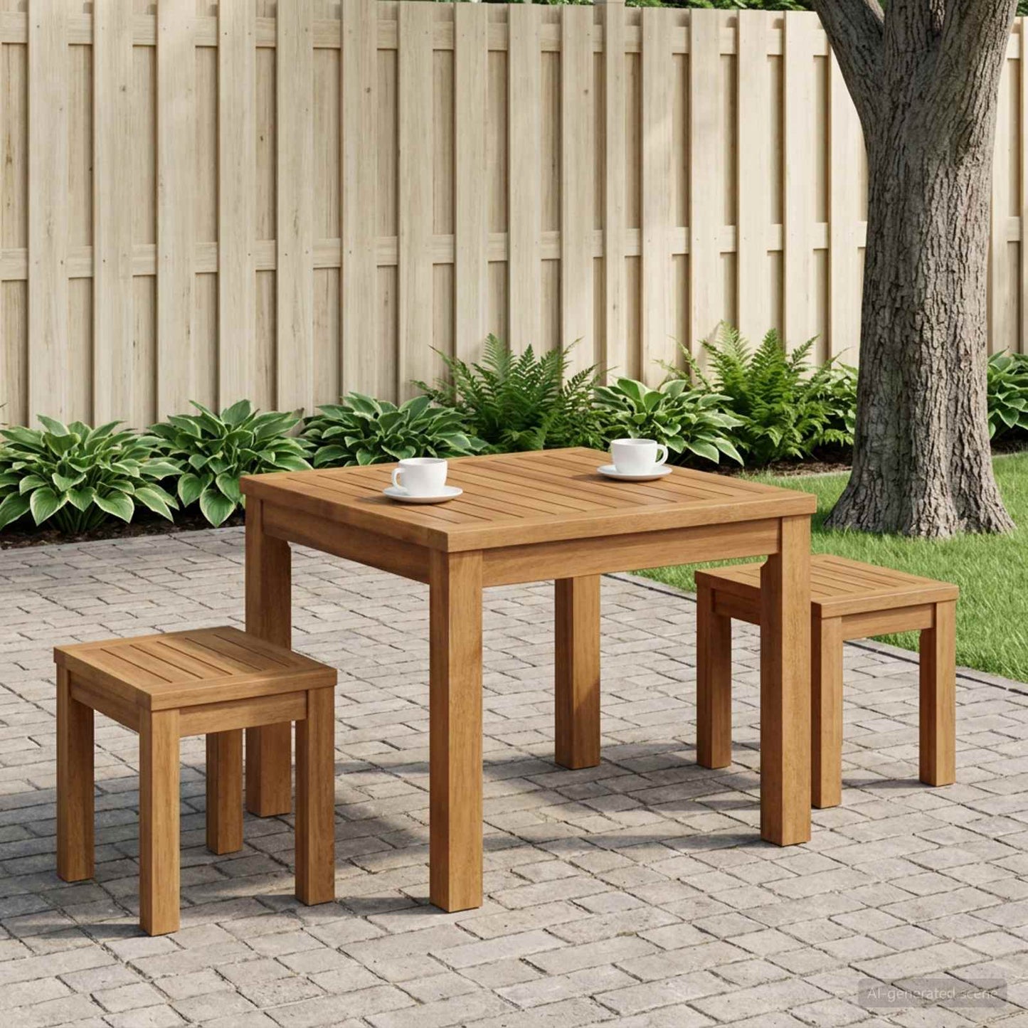 Sofabord Naturfarvet 50 x 48,5 x 36 cm Massivt Akacietræ