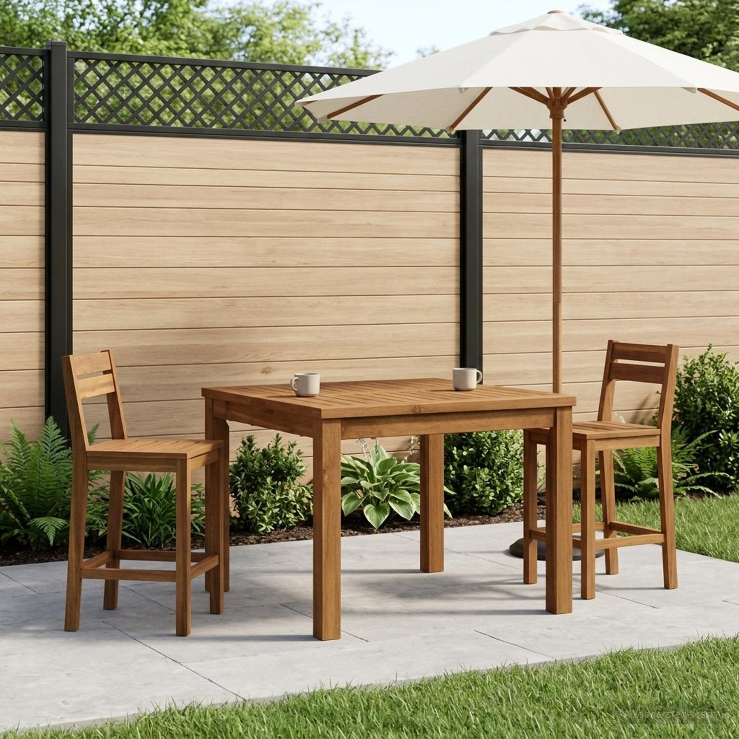 Sofabord Naturfarvet 60 x 60,5 x 36 cm Massivt Akacietræ