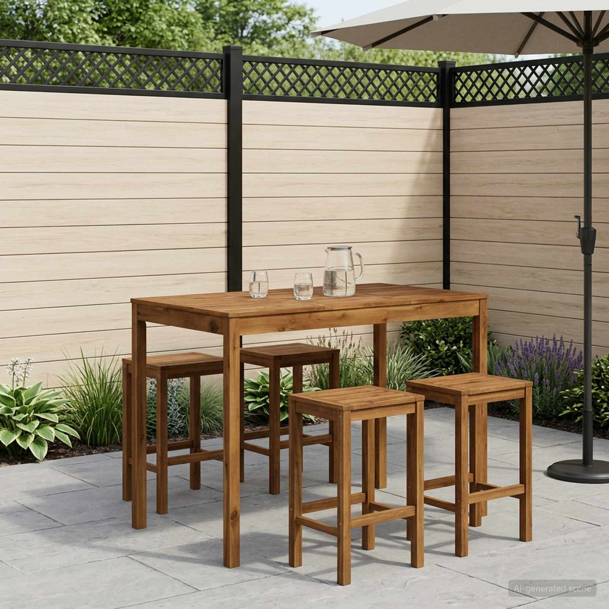 Have Bar Bord Naturfarvet 147 x 88,5 x 105 cm Massivt Akacietræ