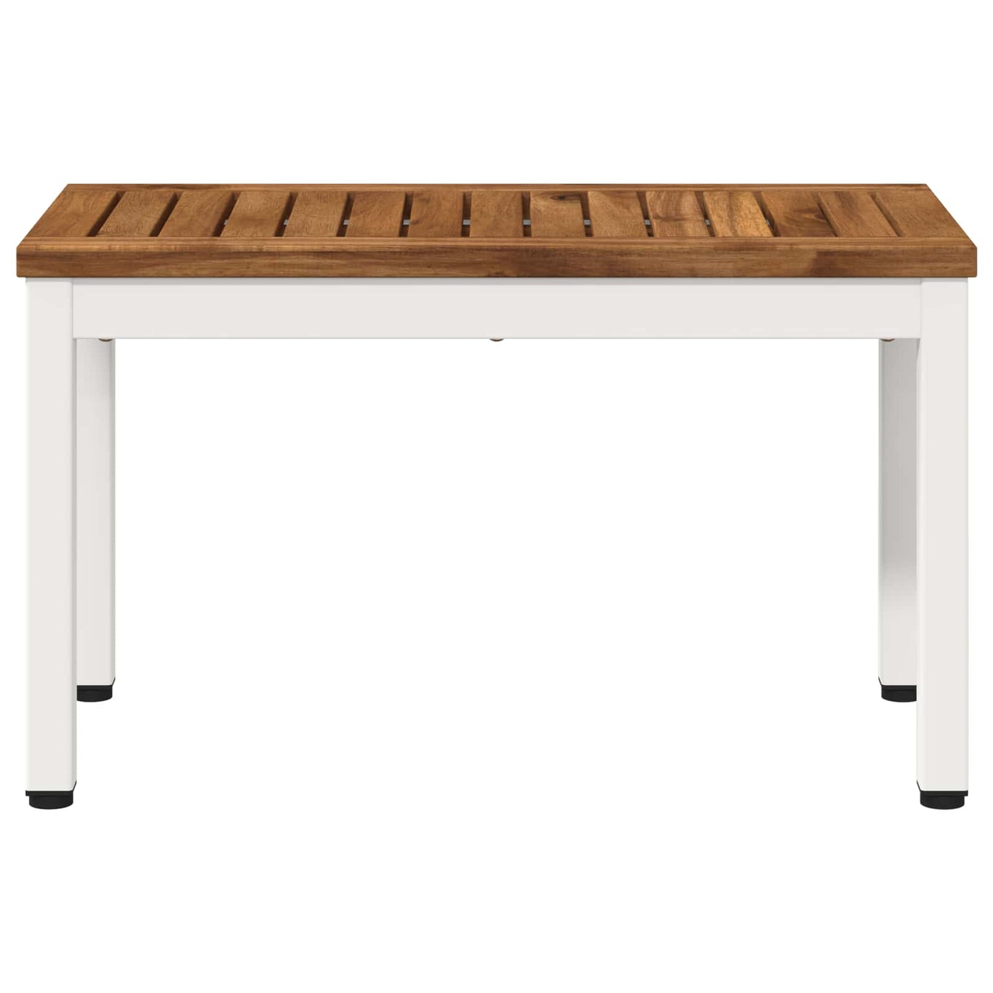 Sofabord Natur og hvid 60,5 x 30 x 36 cm Massivt Akacietræ