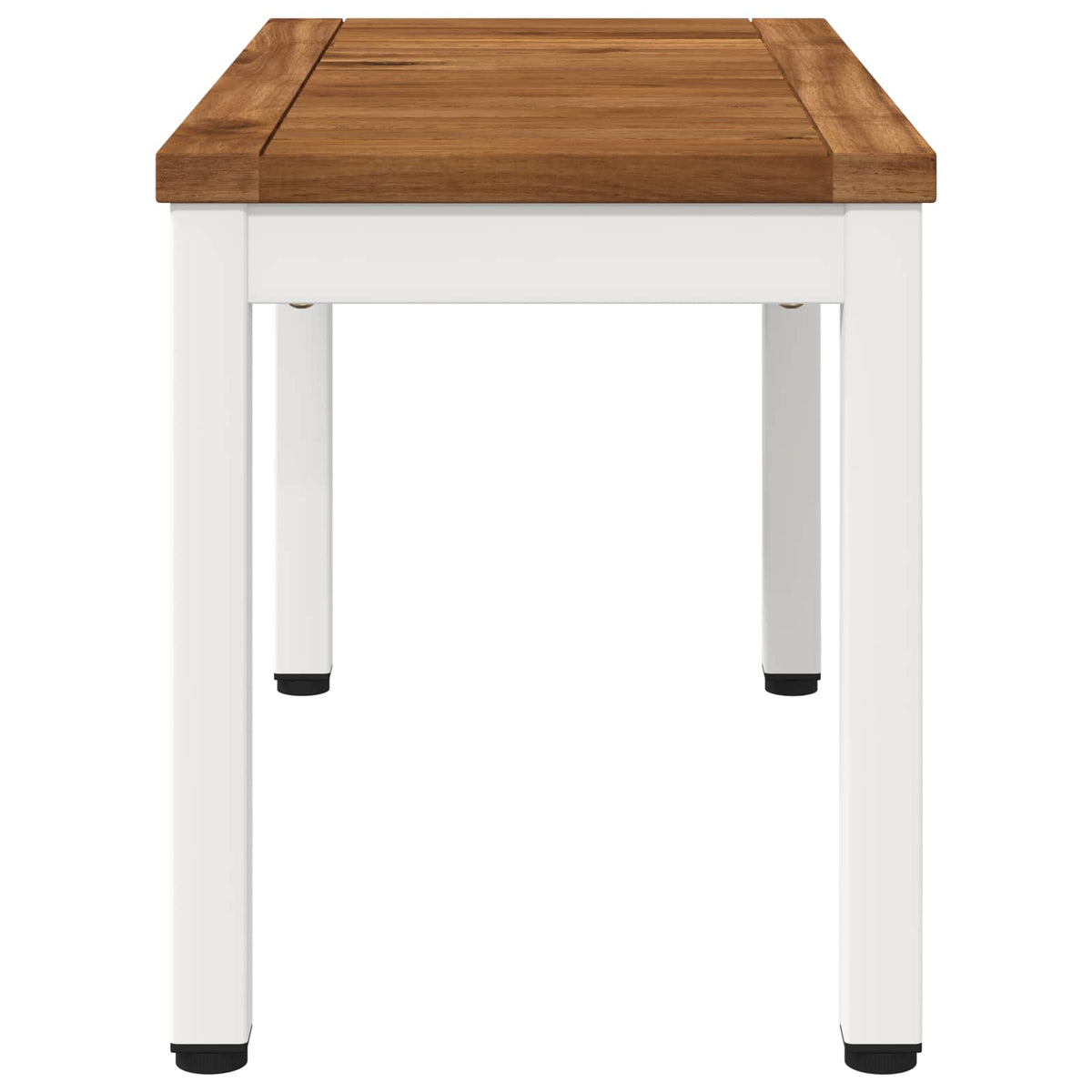 Sofabord Natur og hvid 60,5 x 30 x 36 cm Massivt Akacietræ