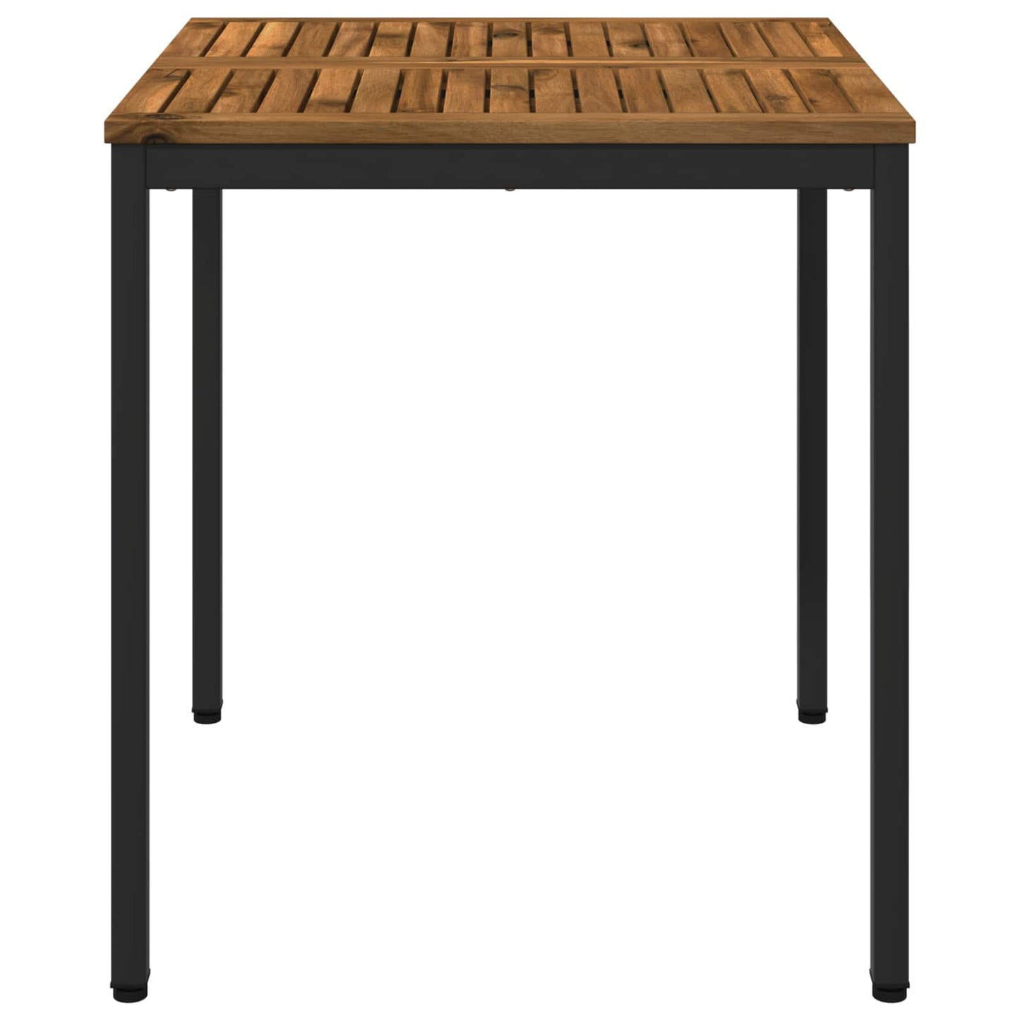 Havemiddagstabel Naturfarvet og sort 70 x 68,5 x 75 cm