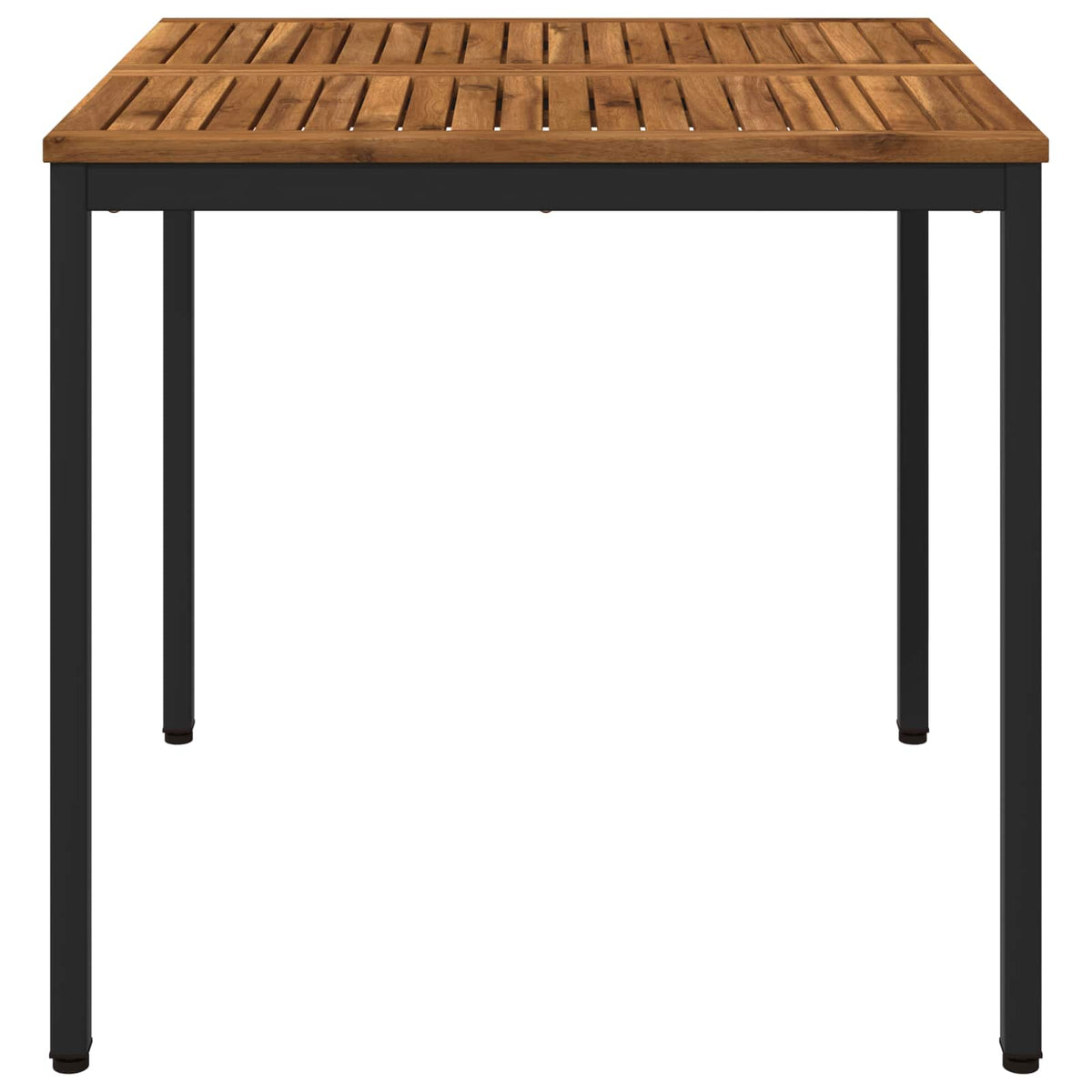 Havemiddagstabel Naturfarvet og sort 80 x 80,5 x 75 cm