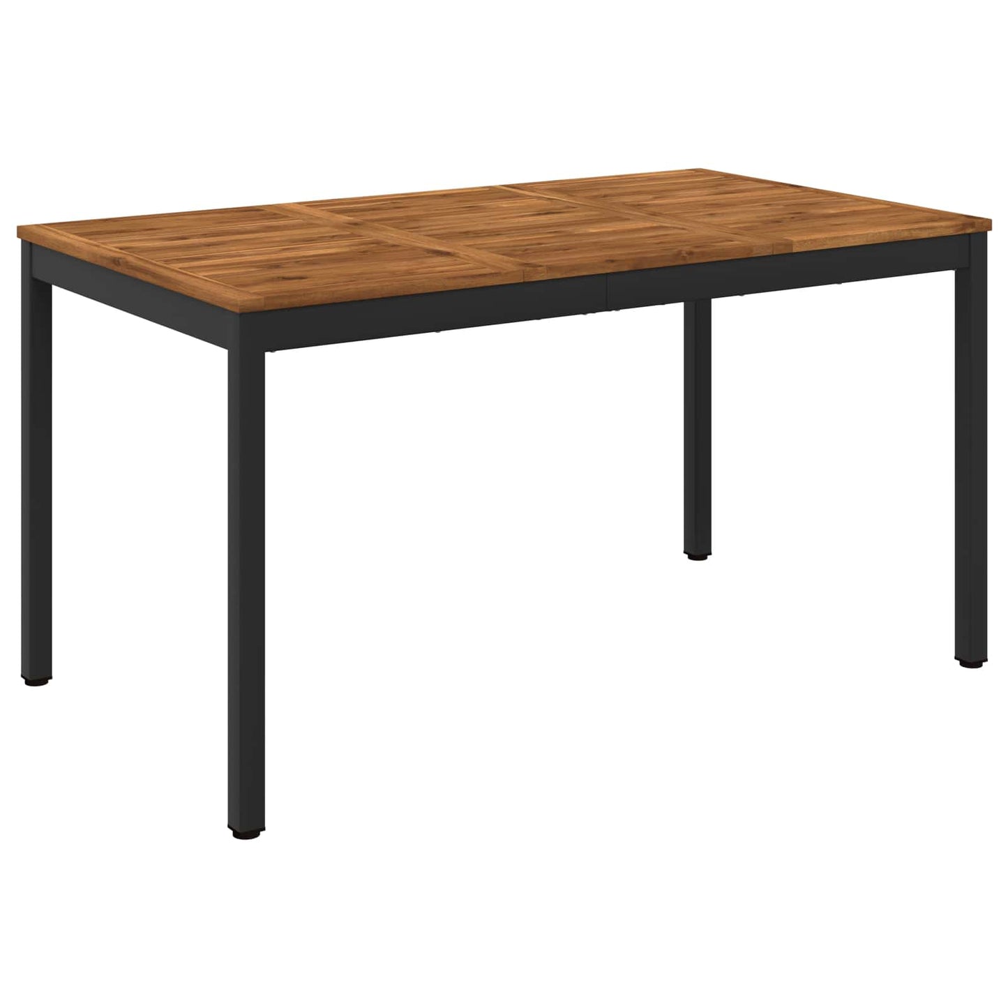 Havemiddagstabel Naturfarvet og sort 141 x 80,5 x 75 cm