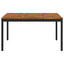 Havemiddagstabel Naturfarvet og sort 141 x 80,5 x 75 cm