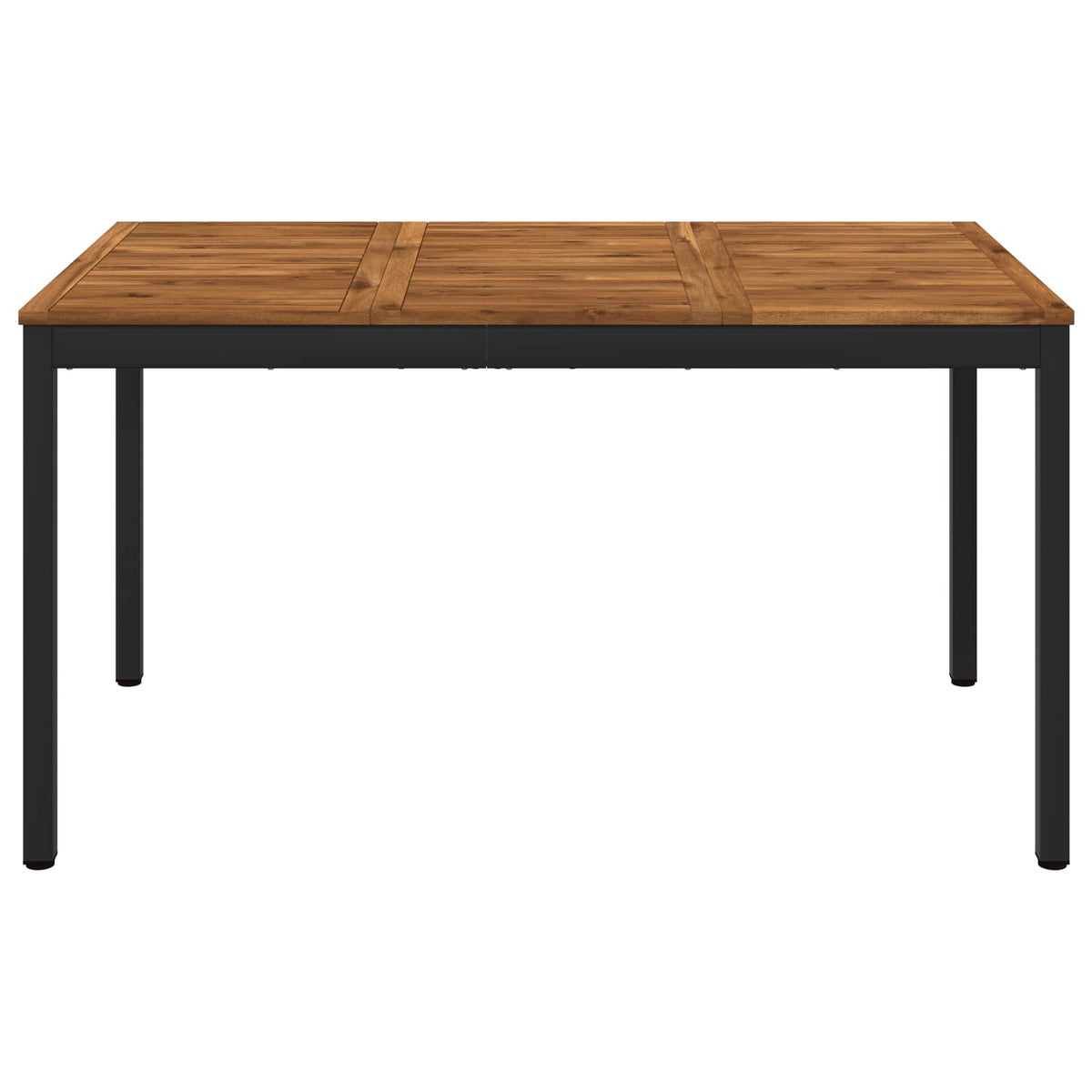 Havemiddagstabel Naturfarvet og sort 141 x 80,5 x 75 cm