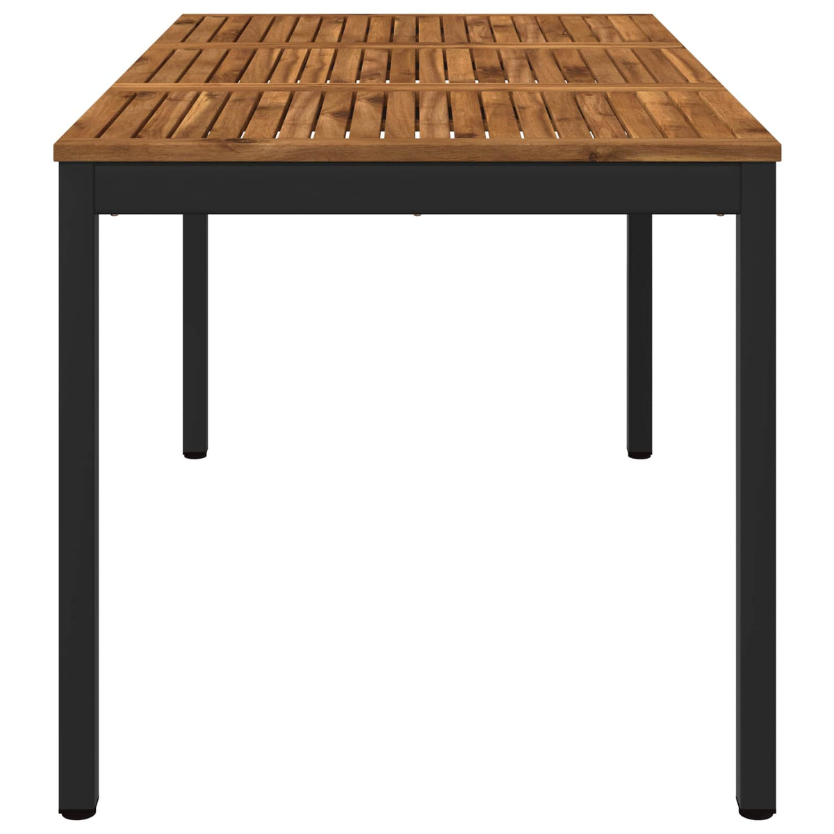 Havemiddagstabel Naturfarvet og sort 141 x 80,5 x 75 cm