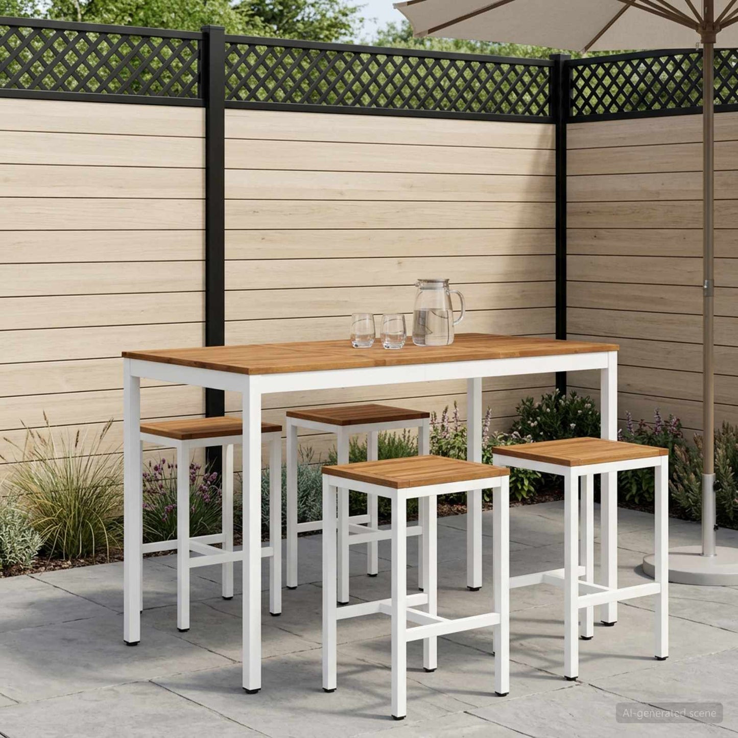 Have Bar Bord Natur og hvid 141 x 80,5 x 105 cm