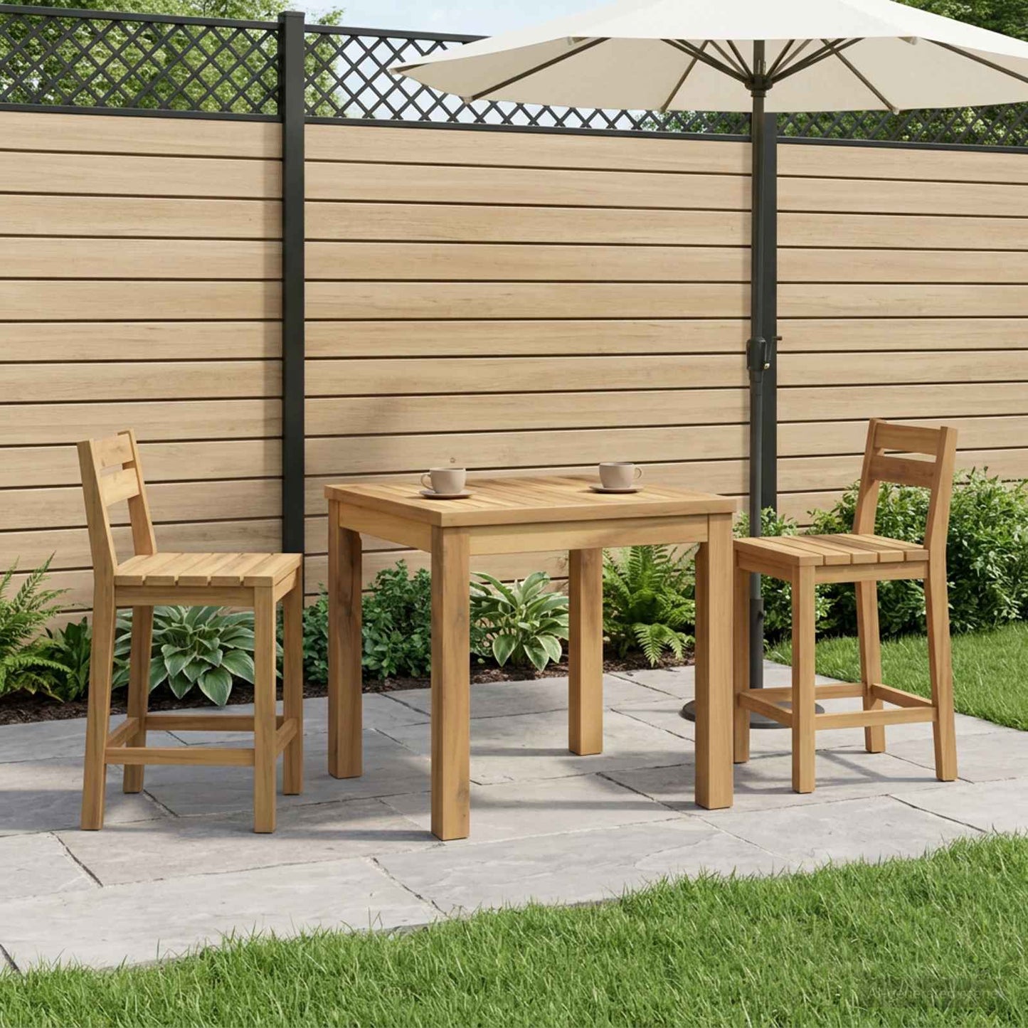 Sofabord Hvid 50 x 48,5 x 36 cm Massivt Akacietræ