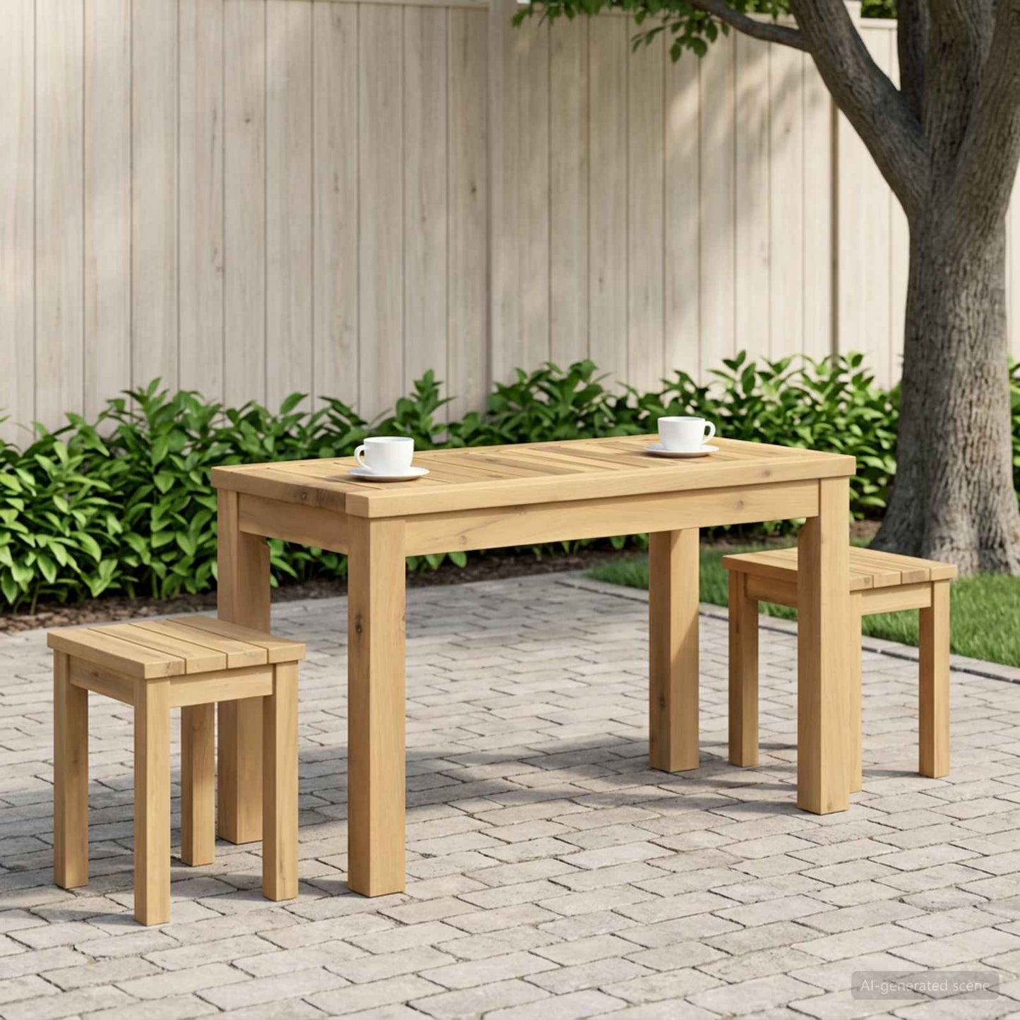 Sofabord Hvid 60,5 x 30 x 36 cm Massivt Akacietræ