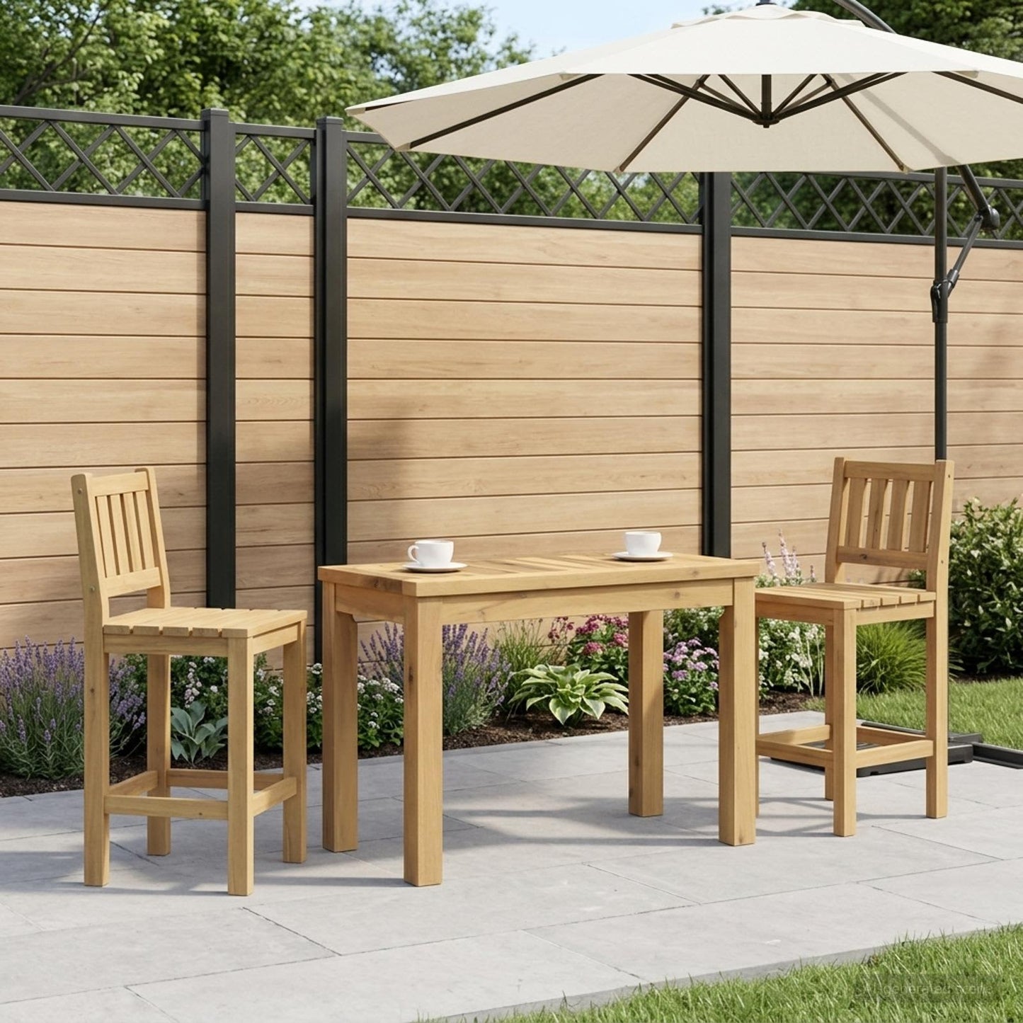 Sofabord Hvid 60,5 x 30 x 36 cm Massivt Akacietræ