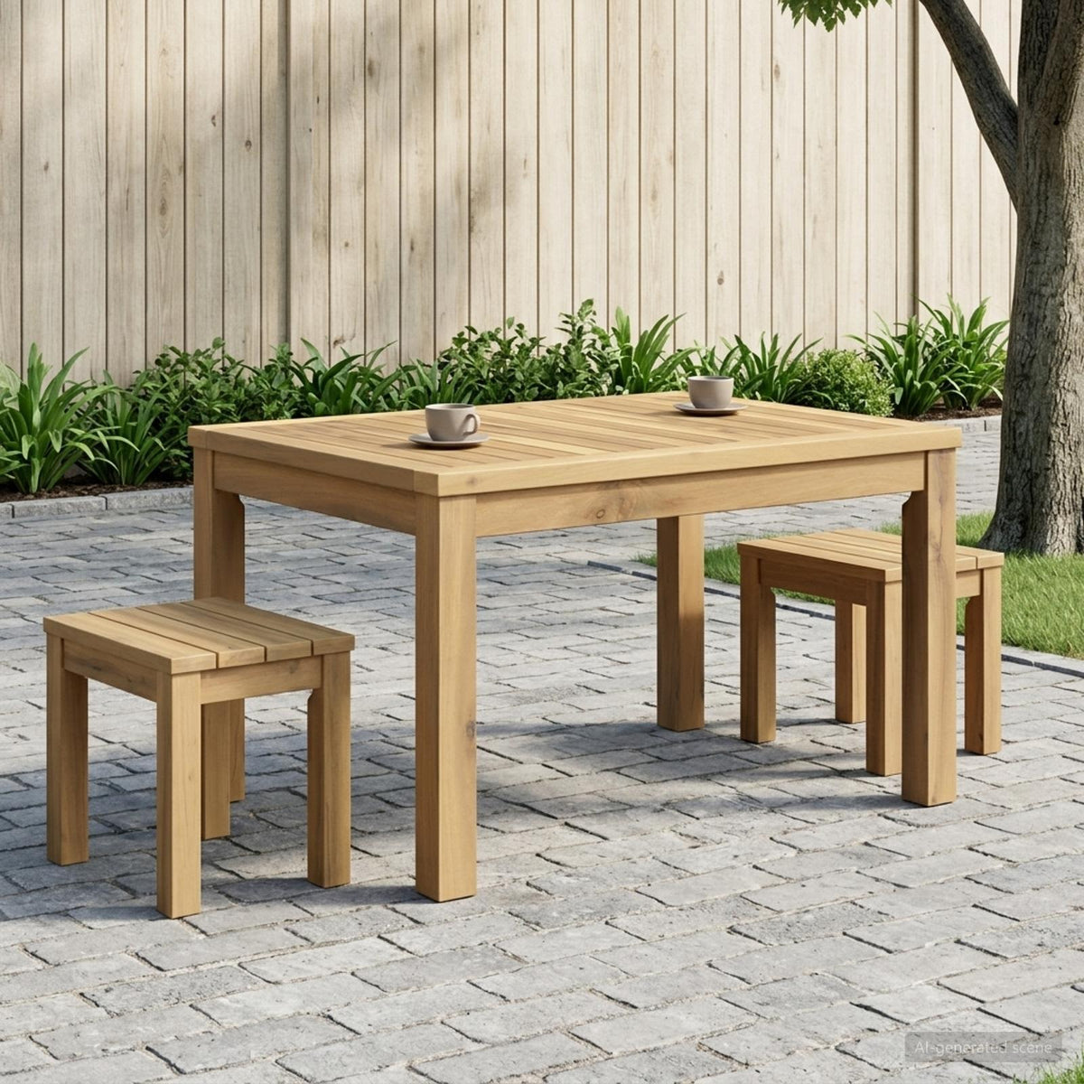 Sofabord Hvid 50 x 68,5 x 36 cm Massivt Akacietræ