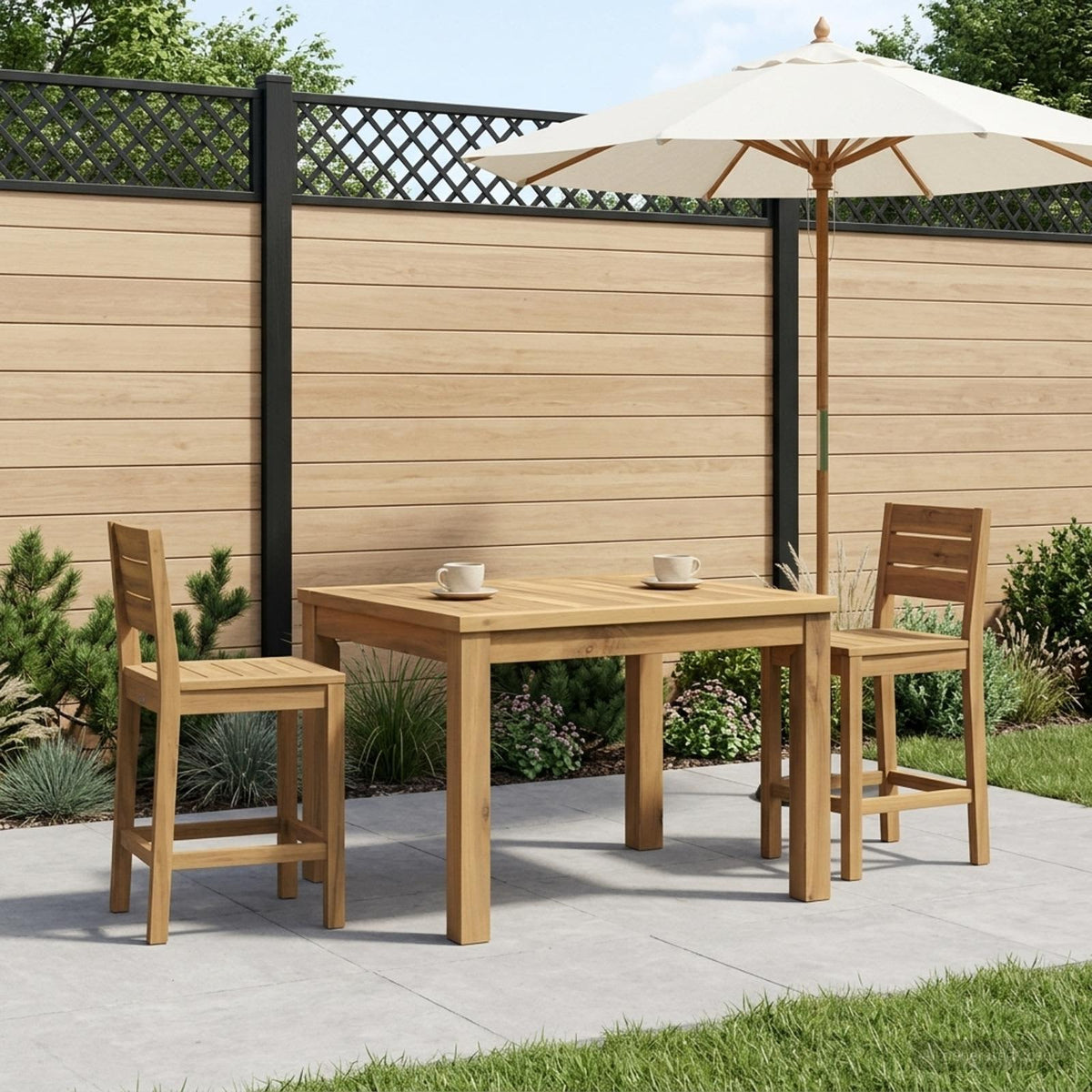 Sofabord Hvid 50 x 68,5 x 36 cm Massivt Akacietræ
