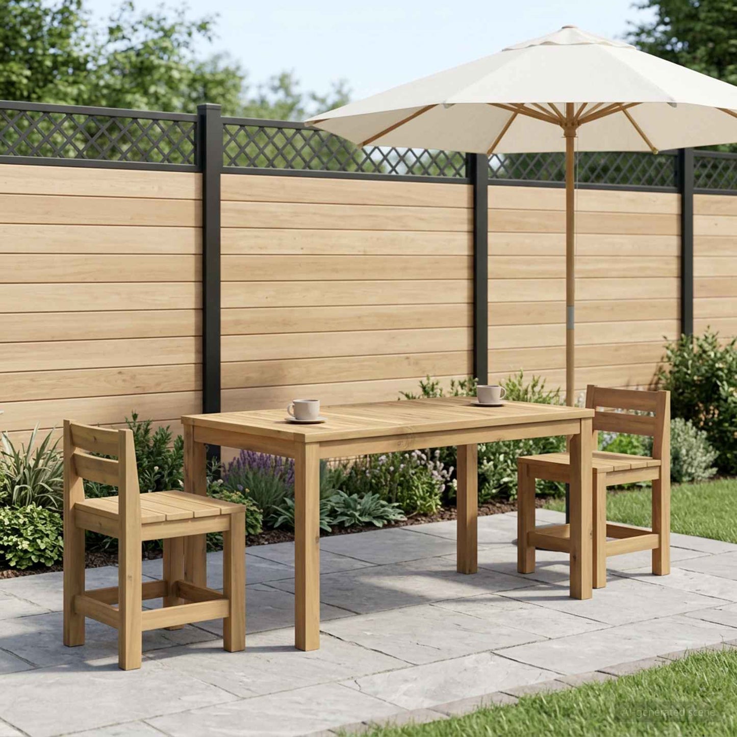 Sofabord Hvid 50 x 100,5 x 45 cm Massivt Akacietræ