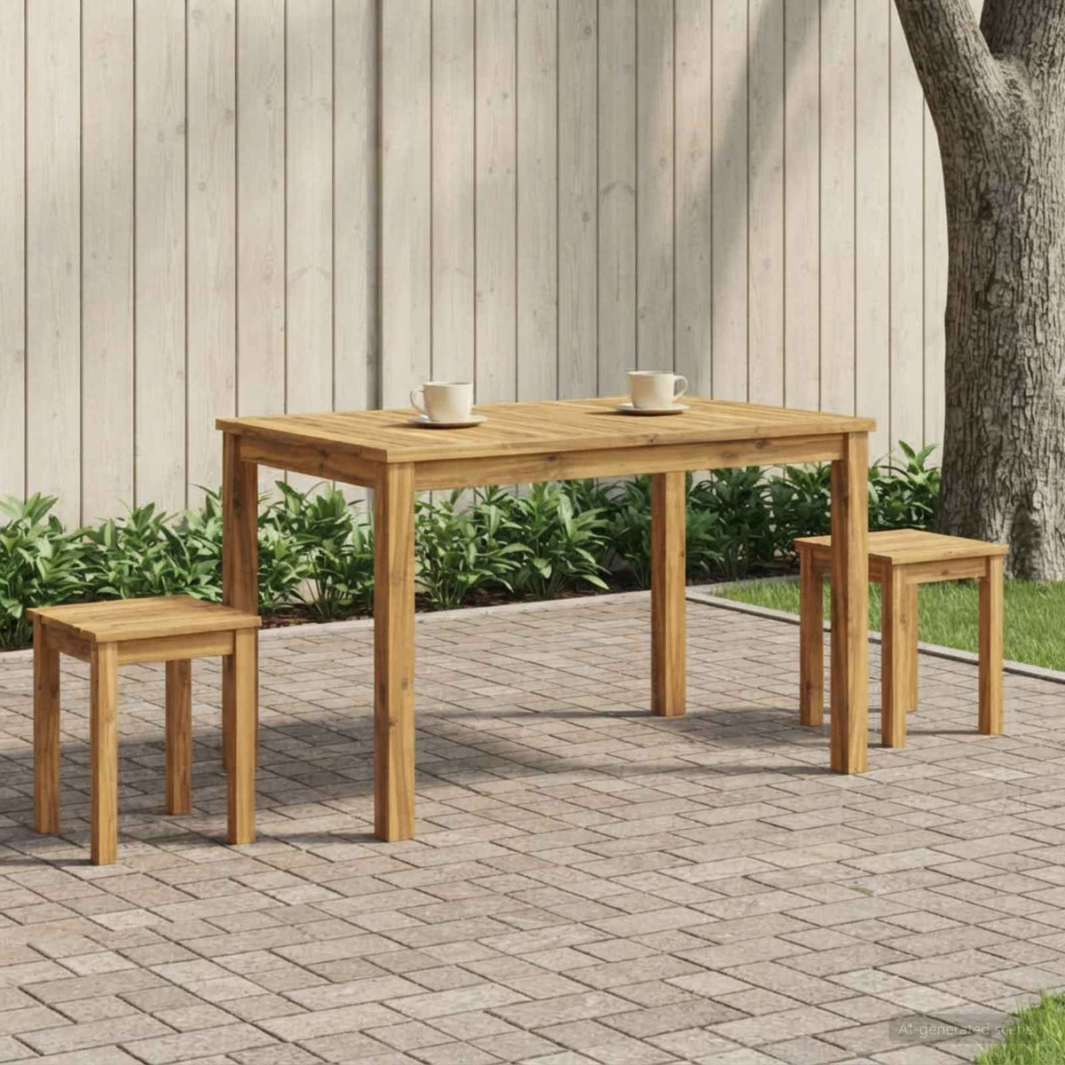 Sofabord Hvid 50 x 100,5 x 45 cm Massivt Akacietræ