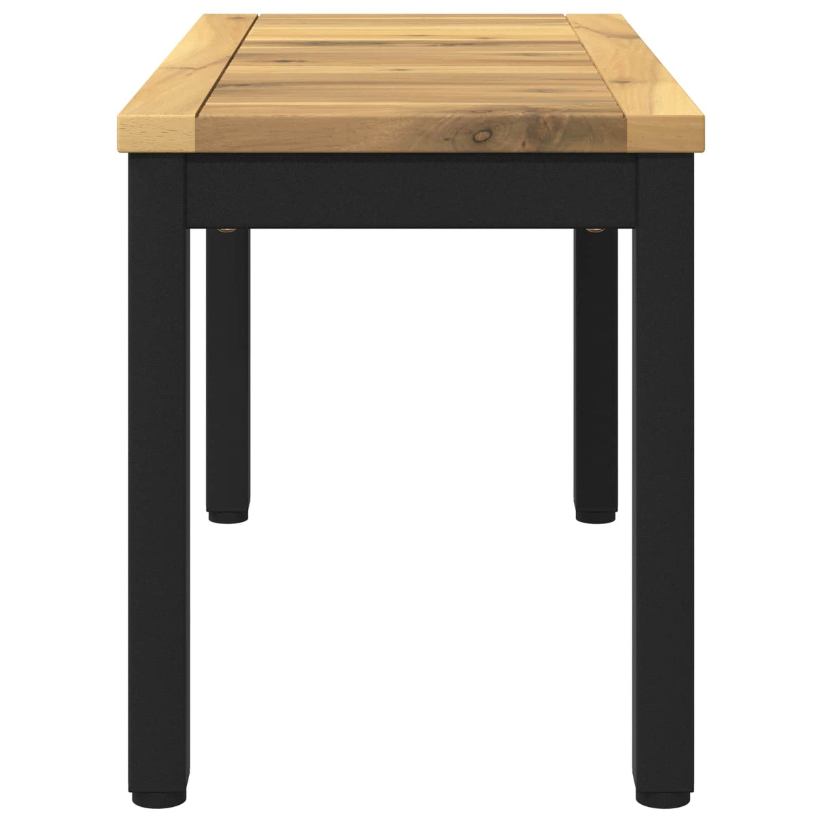Sofabord Hvid og sort 60,5 x 30 x 36 cm Massivt Akacietræ