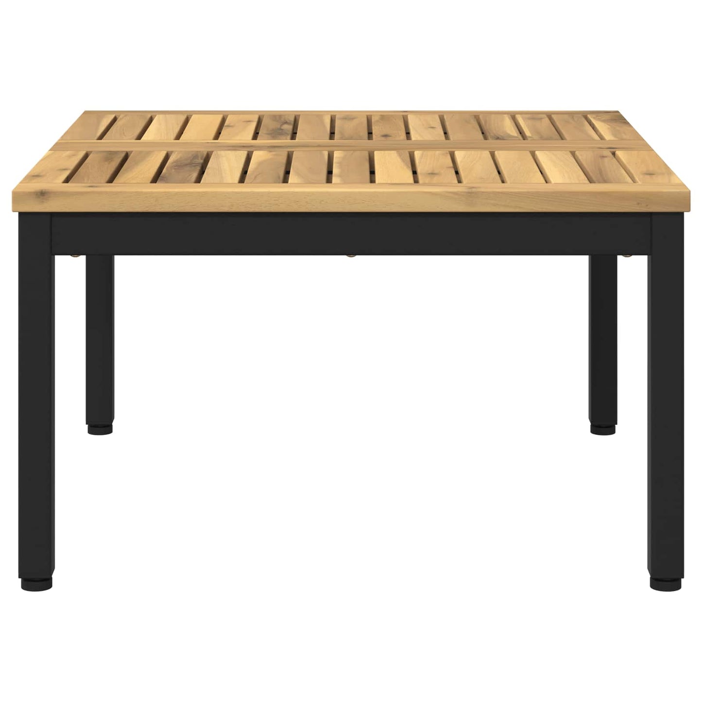 Sofabord Hvid og sort 60 x 60,5 x 36 cm Massivt Akacietræ