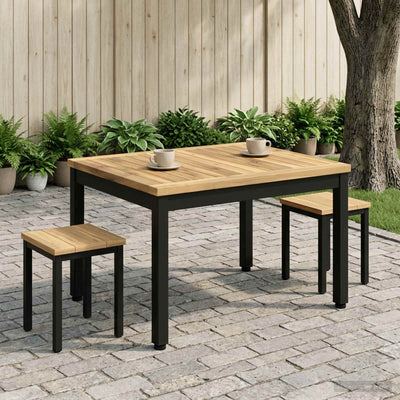 Sofabord Hvid og sort 50 x 60,5 x 36 cm Massivt Akacietræ