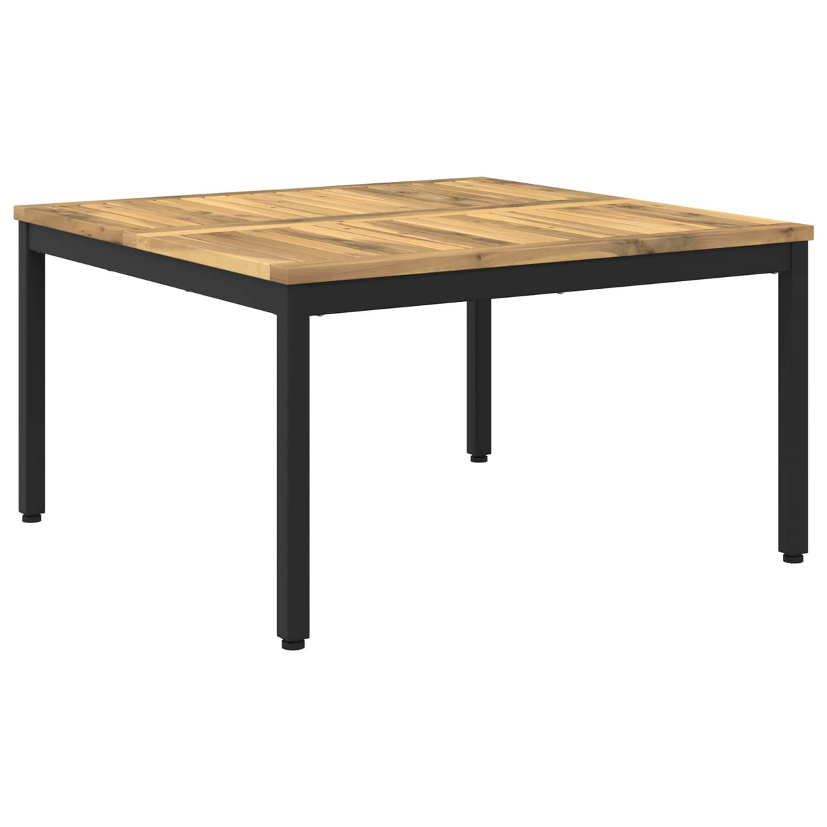 Sofabord Hvid og sort 80 x 80,5 x 45 cm Massivt Akacietræ