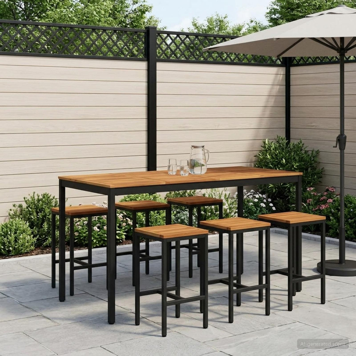 Have Bar Bord Hvid og sort 180 x 88,5 x 105 cm