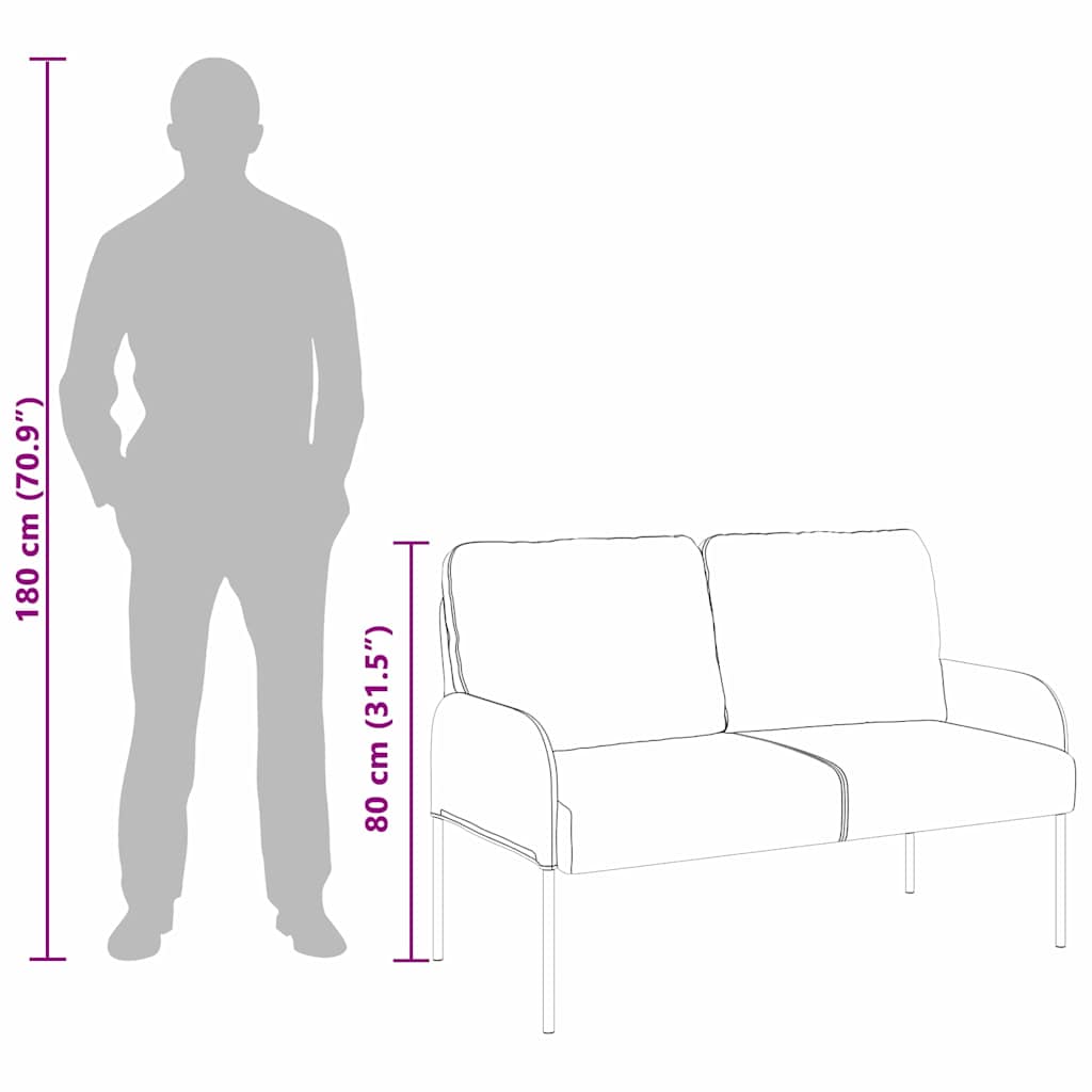 Sofaer med pude 110cm Creme Krydsfinér