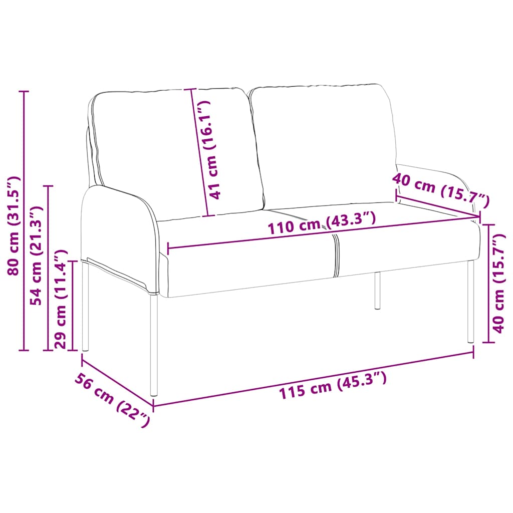 Sofaer med pude 110cm Creme Krydsfinér