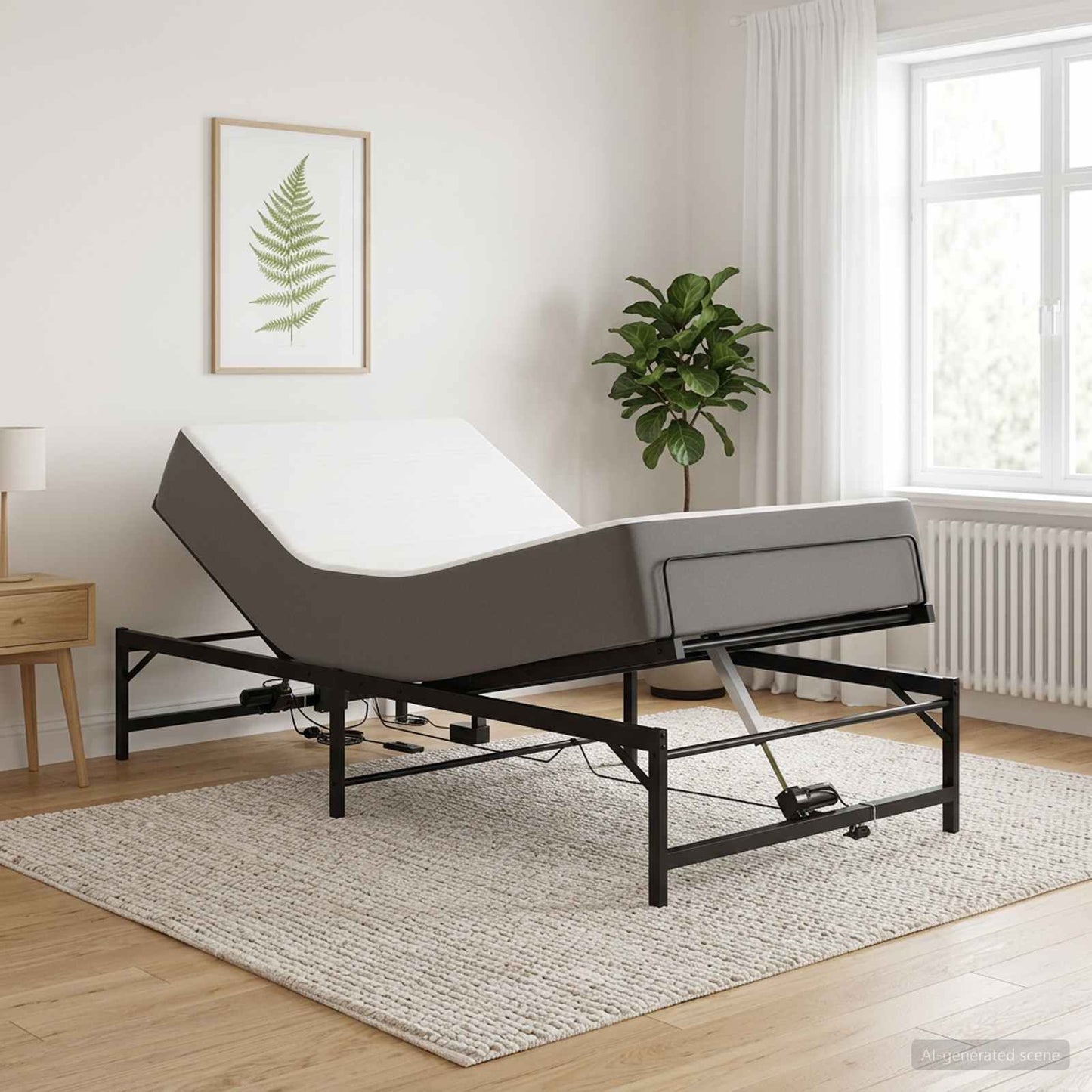 Elektrisk Justerbar Sengetramme Sort 75 x 190 cm Stål