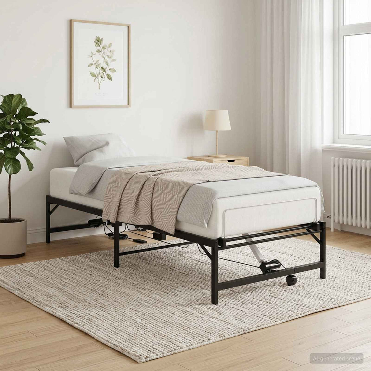 Elektrisk Justerbar Sengetramme Sort 90 x 200 cm Stål
