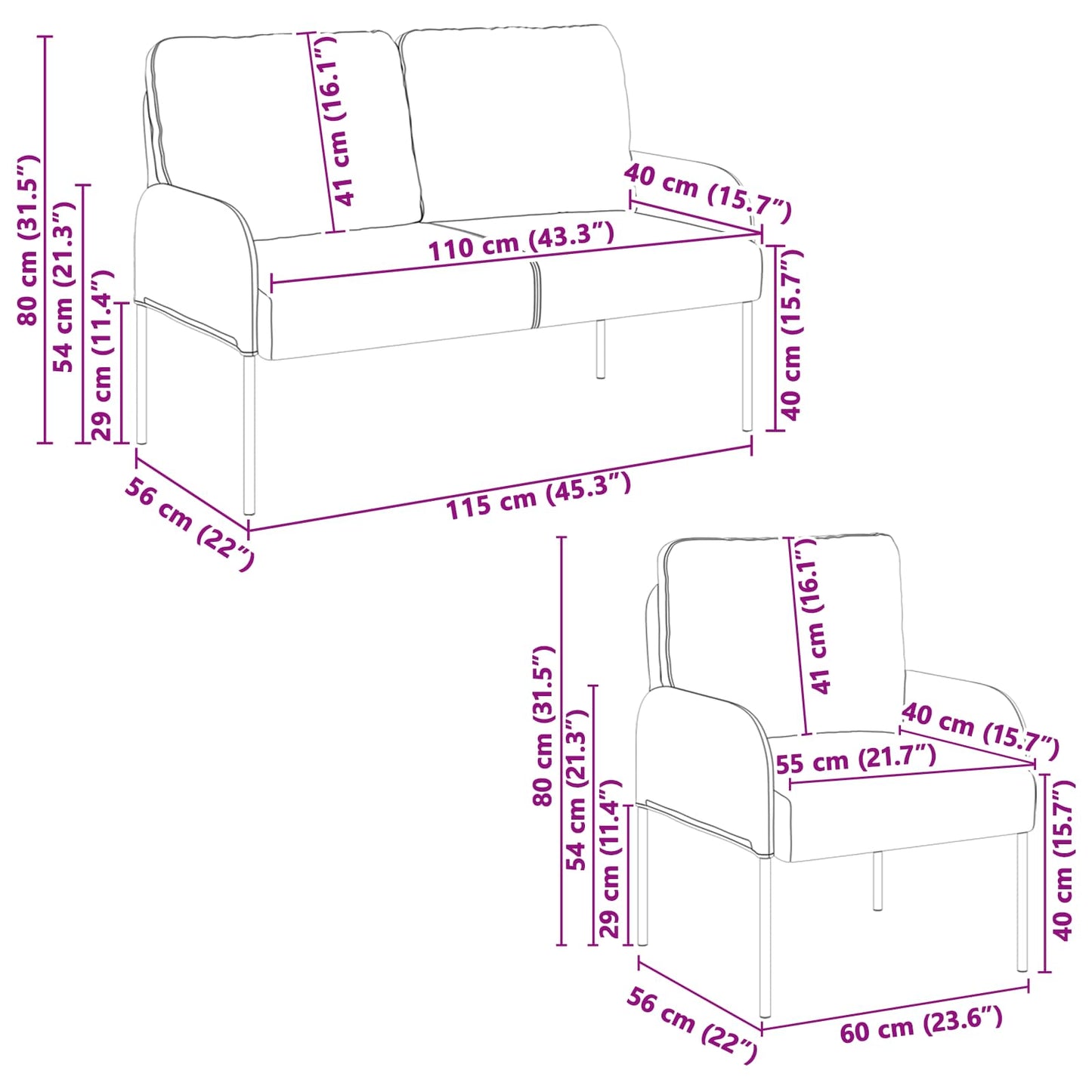 Sofasæt 3 stk. Creme Krydsfinér