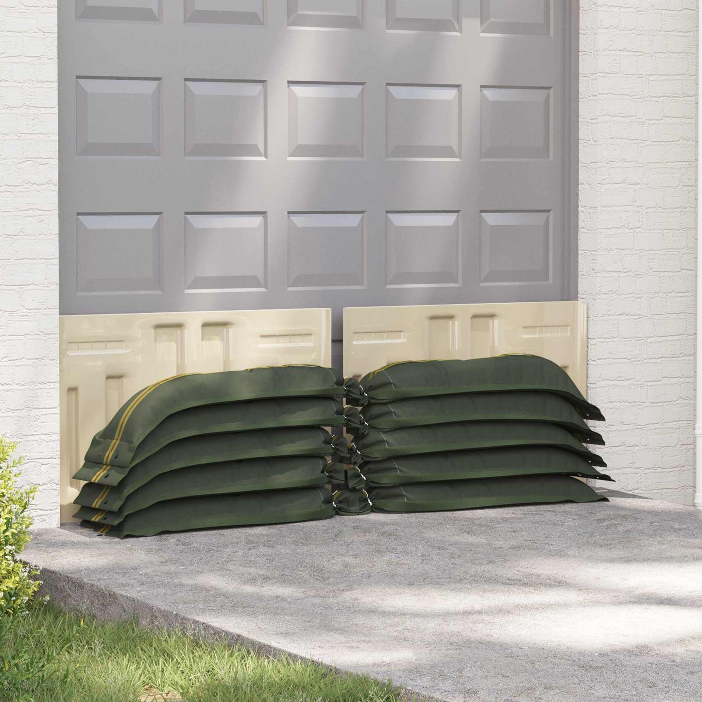 Sandsække 100 stk. Mørkegrøn 120 x 27 cm HDPE