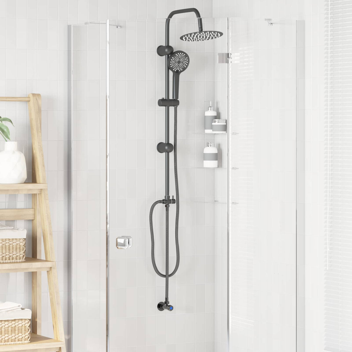 Brusesystem Sort 47 x 20 x 95 cm Rustfrit stål