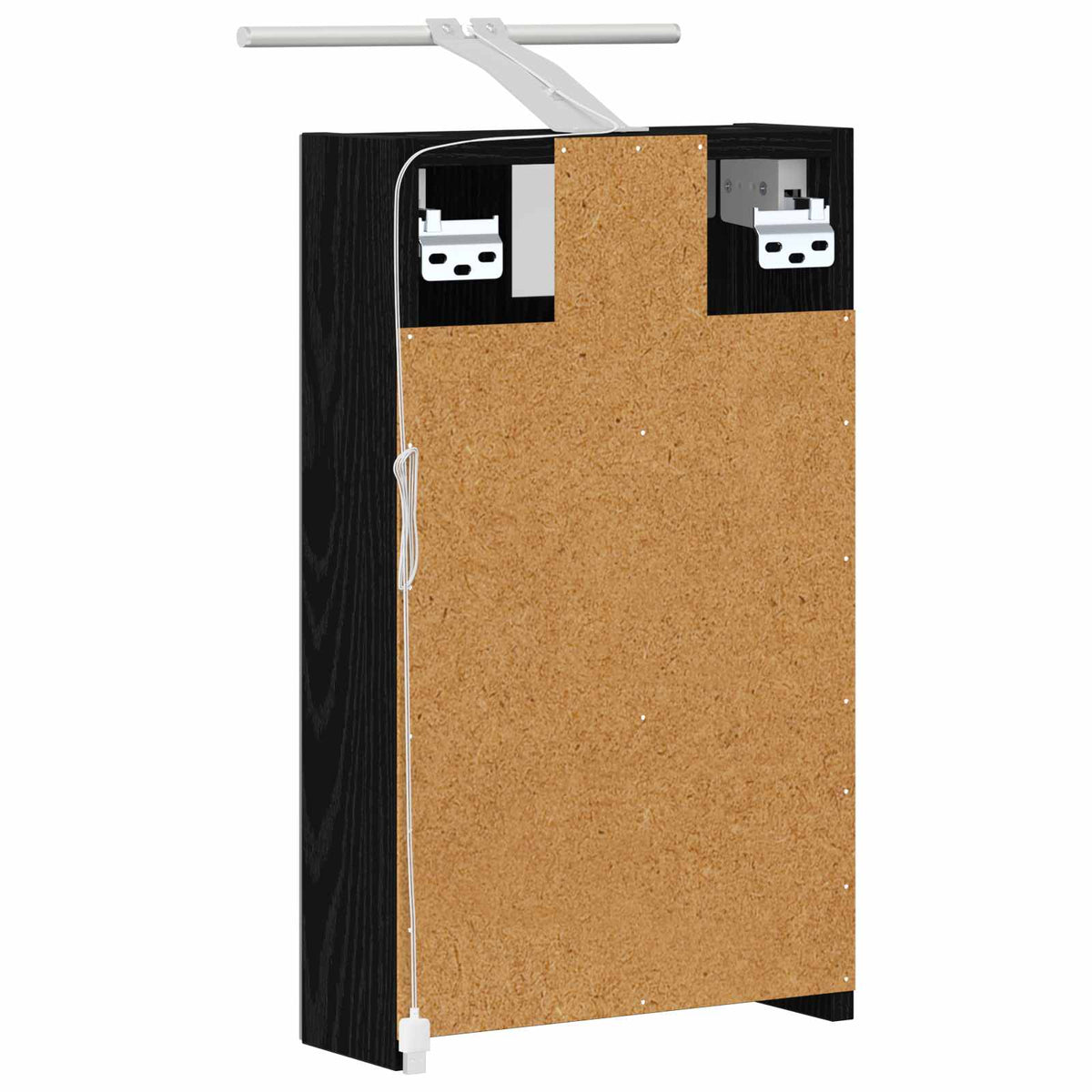 Badeværelsesspejlskab Sort eg 30 x 10,5 x 50 cm Konstrueret træ