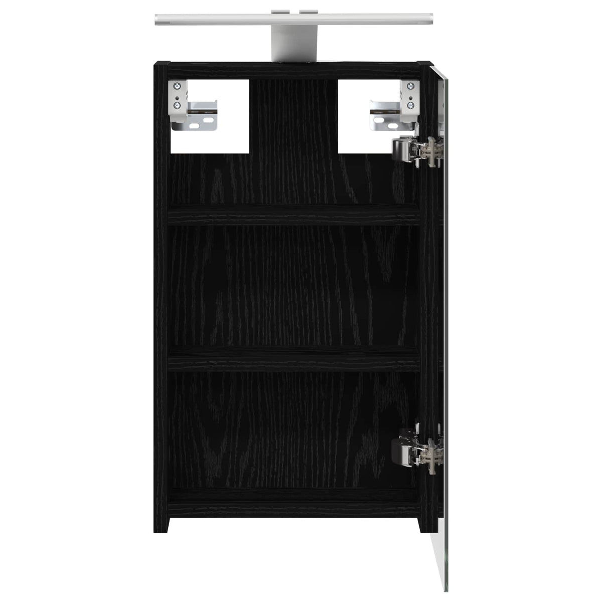Badeværelsesspejlskab Sort eg 30 x 10,5 x 50 cm Konstrueret træ