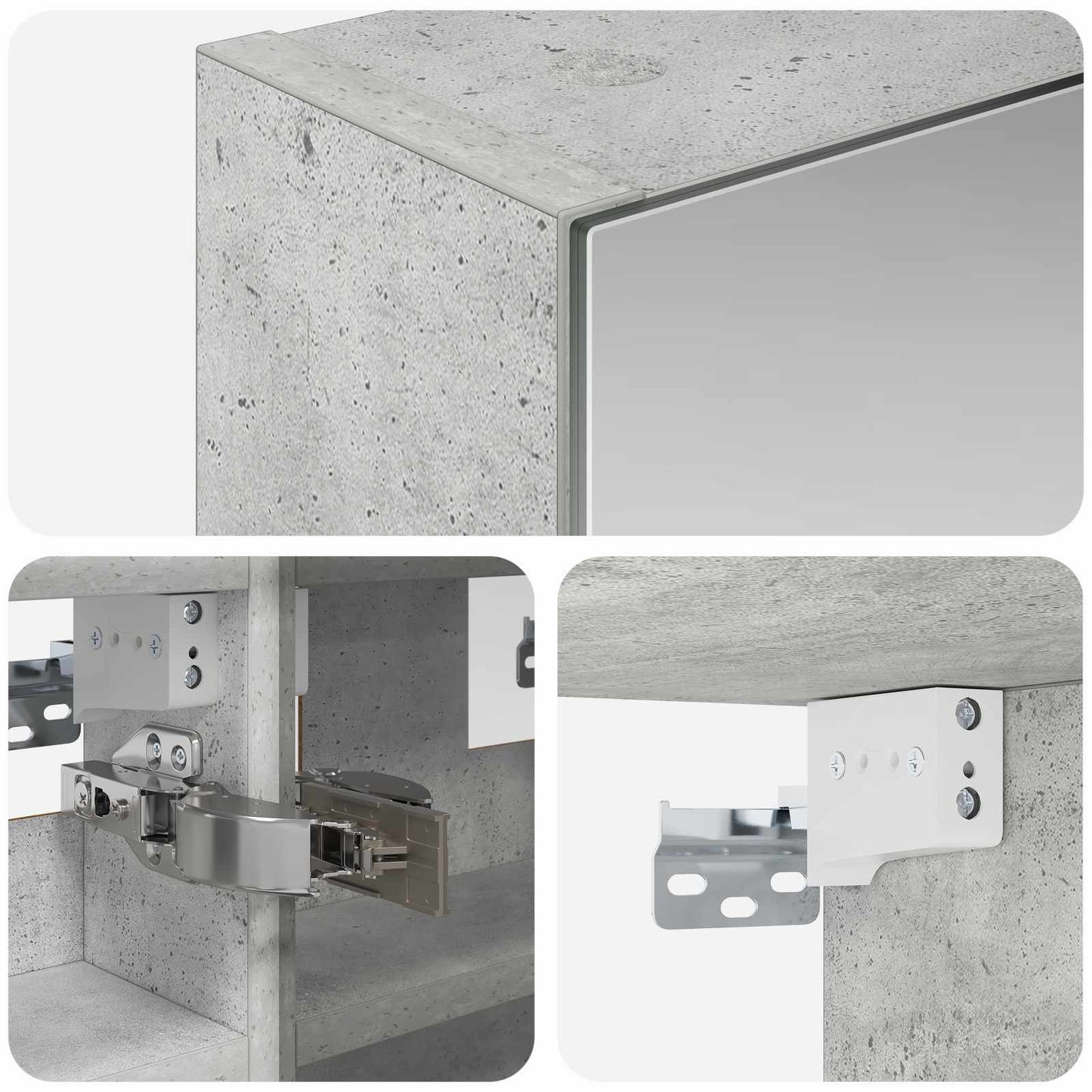 Badeværelsesspejlskab Beton Grå 30 x 10,5 x 50 cm