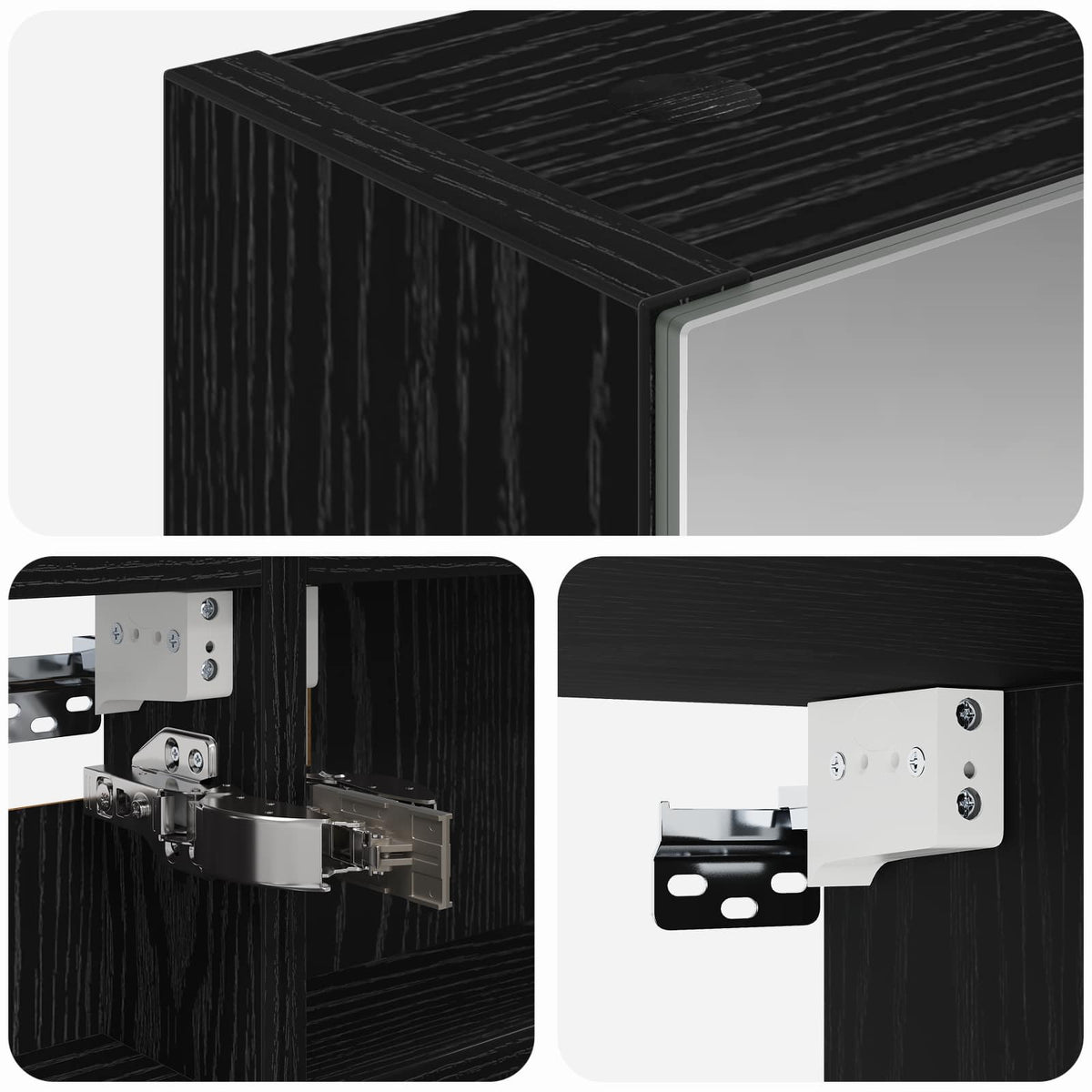 Badeværelsesspejlskab Sort eg 40 x 10,5 x 60,5 cm