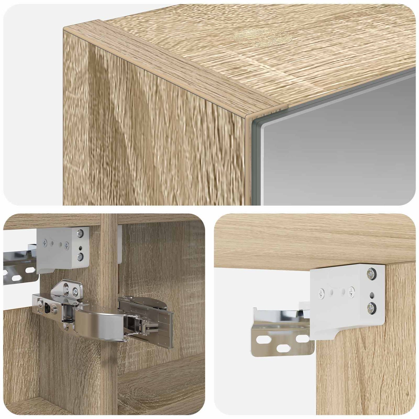 Badeværelsesspejlskab Sonoma eg 40 x 10,5 x 60,5 cm